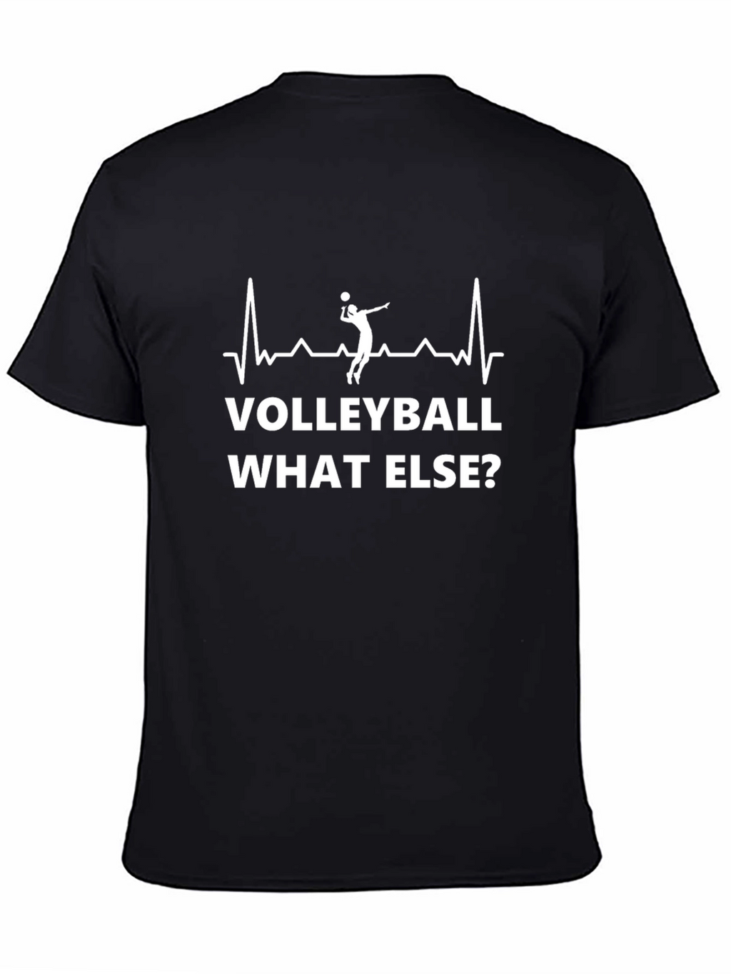 Volleyball Heartbeat Graphic Tee - Black Casual T-Shirt