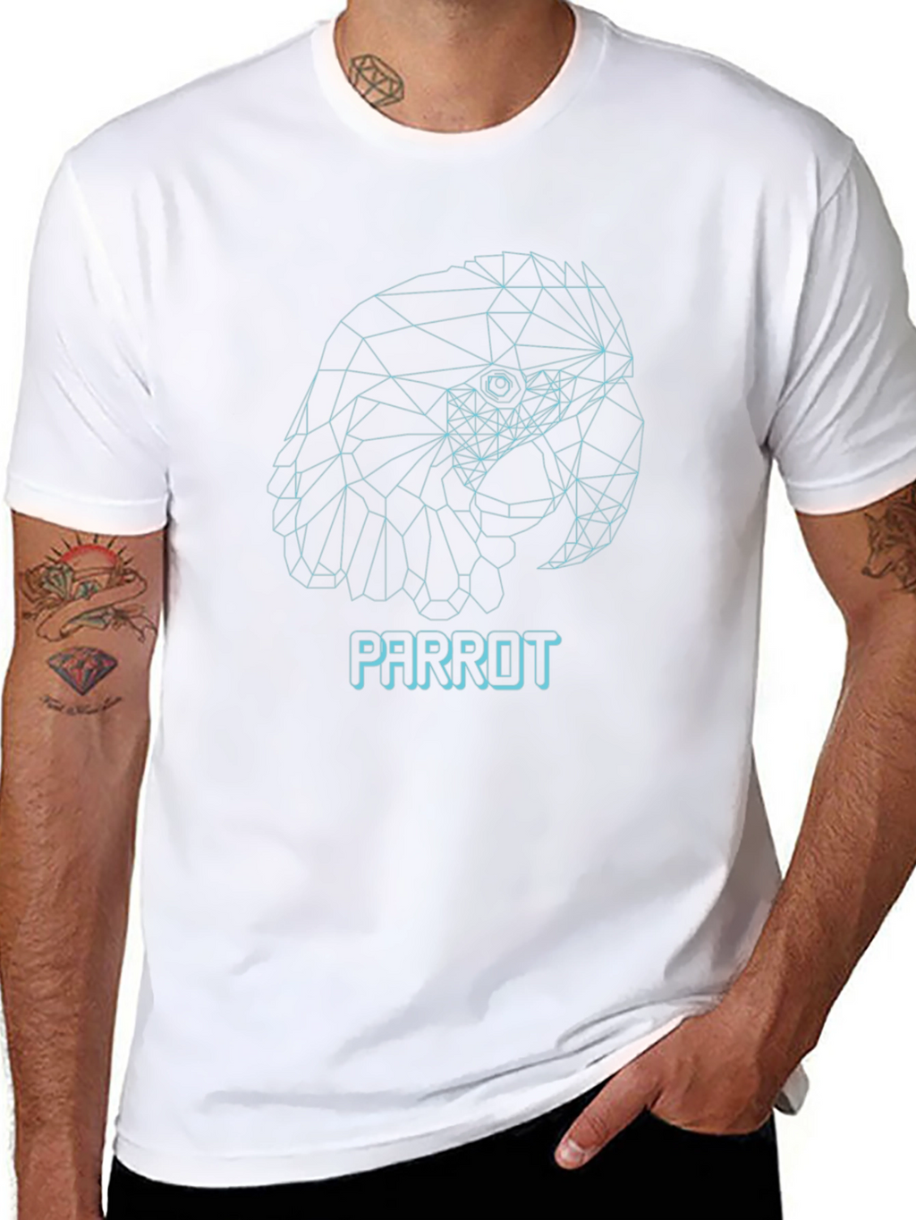 Geometric Parrot T-Shirt - Modern Minimalist Design