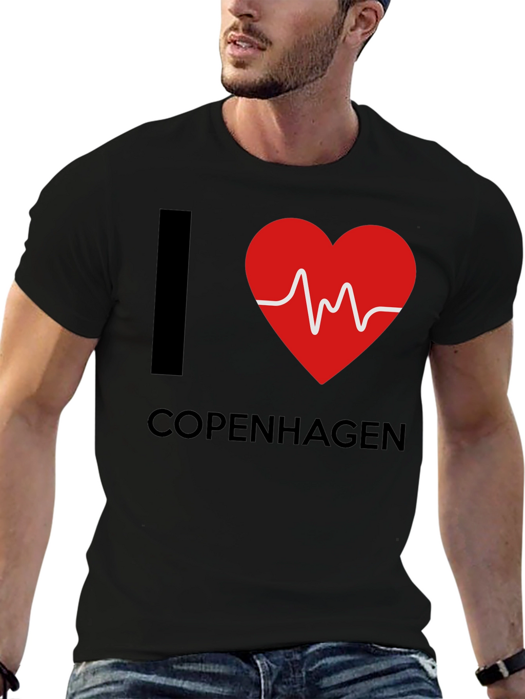 I Love Copenhagen T-Shirt - Heartbeat Design