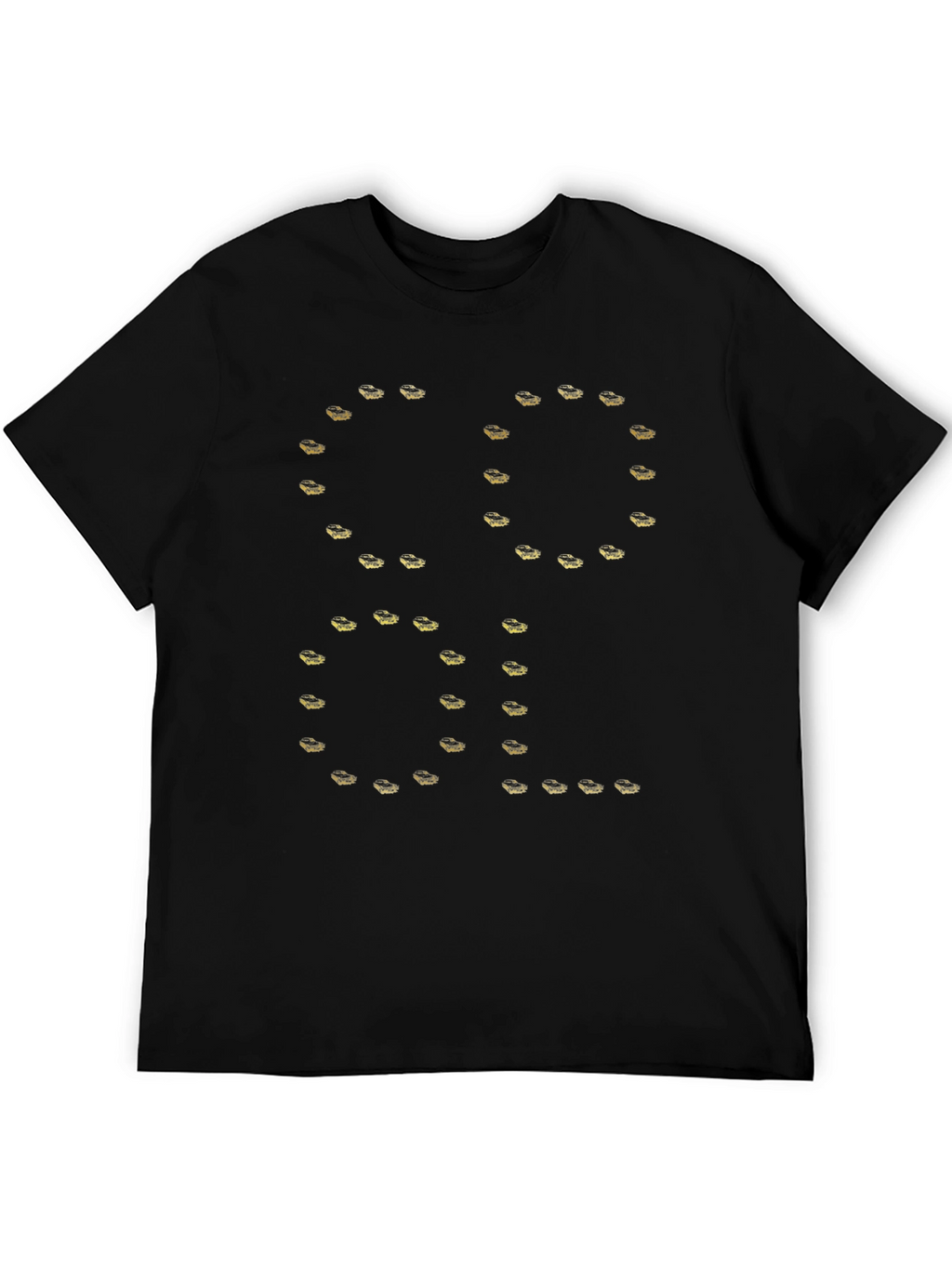 Cool Shirt - Black Tee with Unique Gold Design