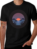 Sunset Palm T-Shirt - Tropical Vibe