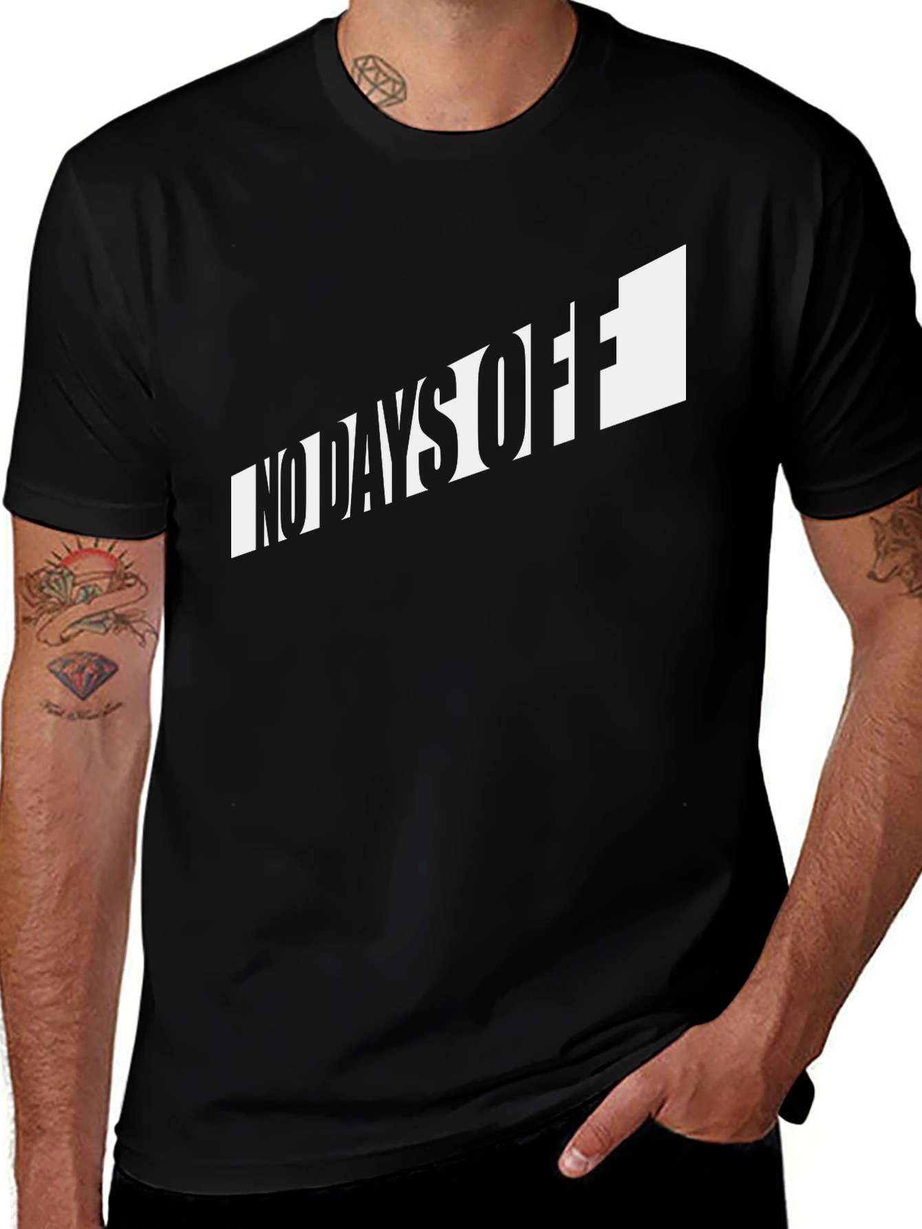 No Days Off Graphic Black T-Shirt