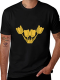 Floral Graphic T-Shirt - Yellow Tulips