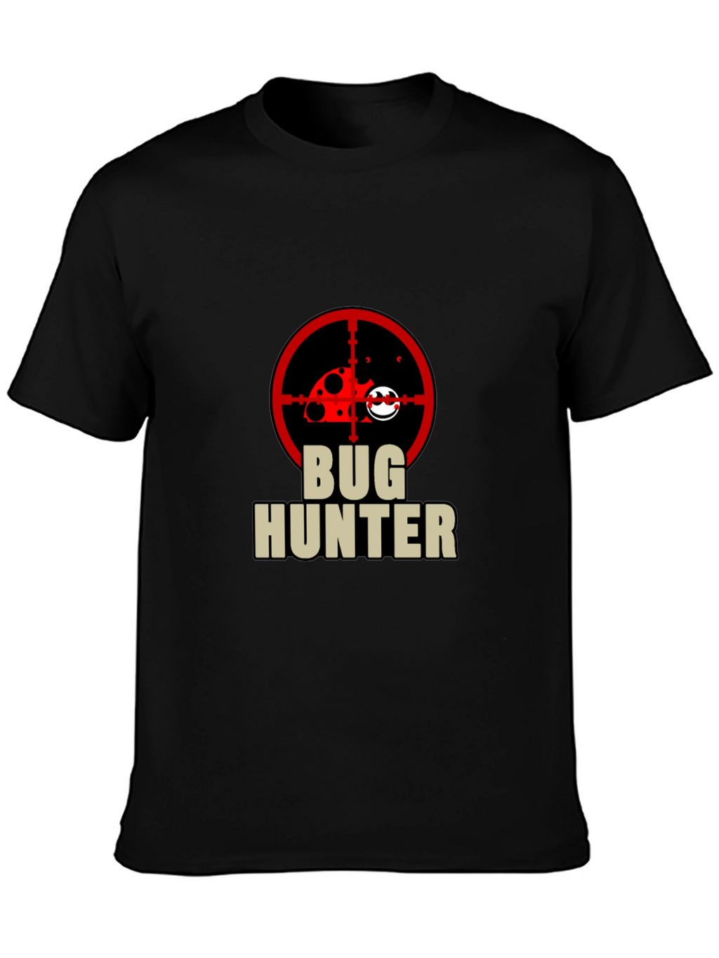 Bug Hunter Graphic Tee - Black Cotton T-Shirt
