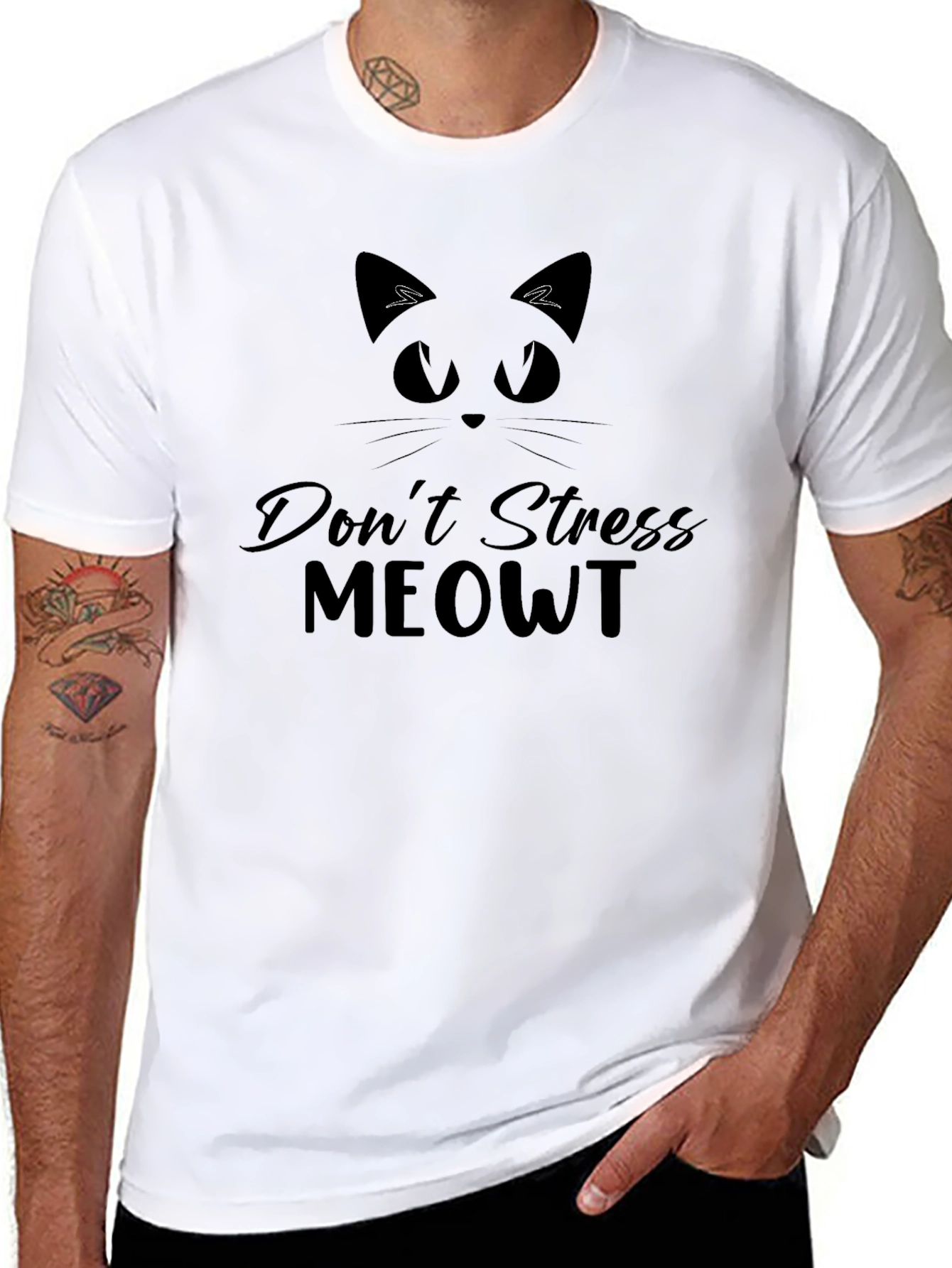 Dont Stress Meowt Black Graphic Tee