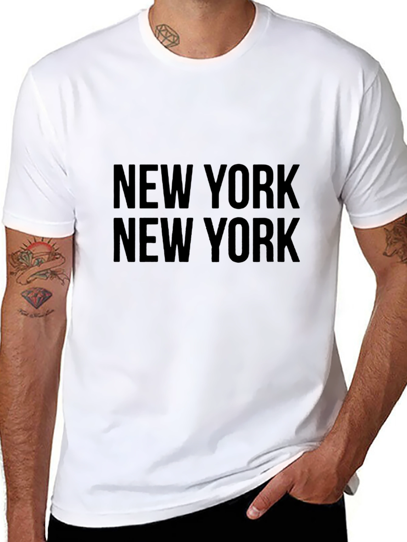 New York Text Print Black Graphic Tee