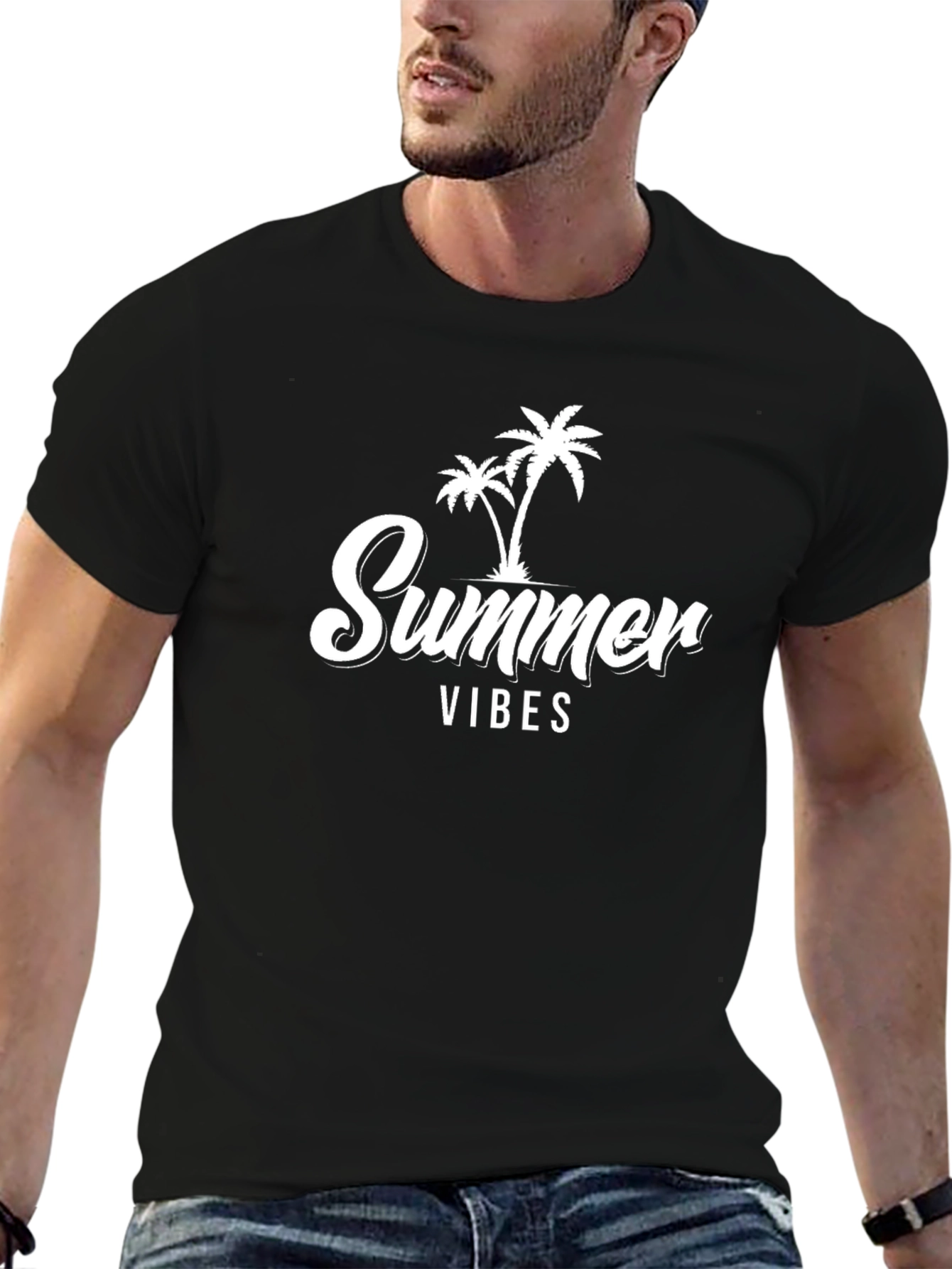 Summer Vibes Graphic Tee - Black