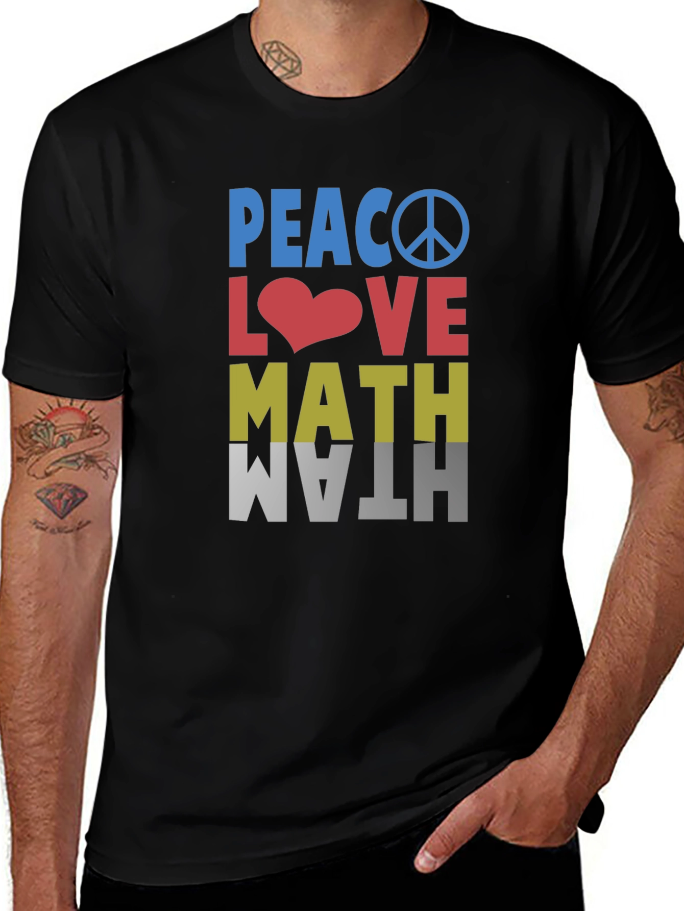 Peace Love Math Graphic T-Shirt