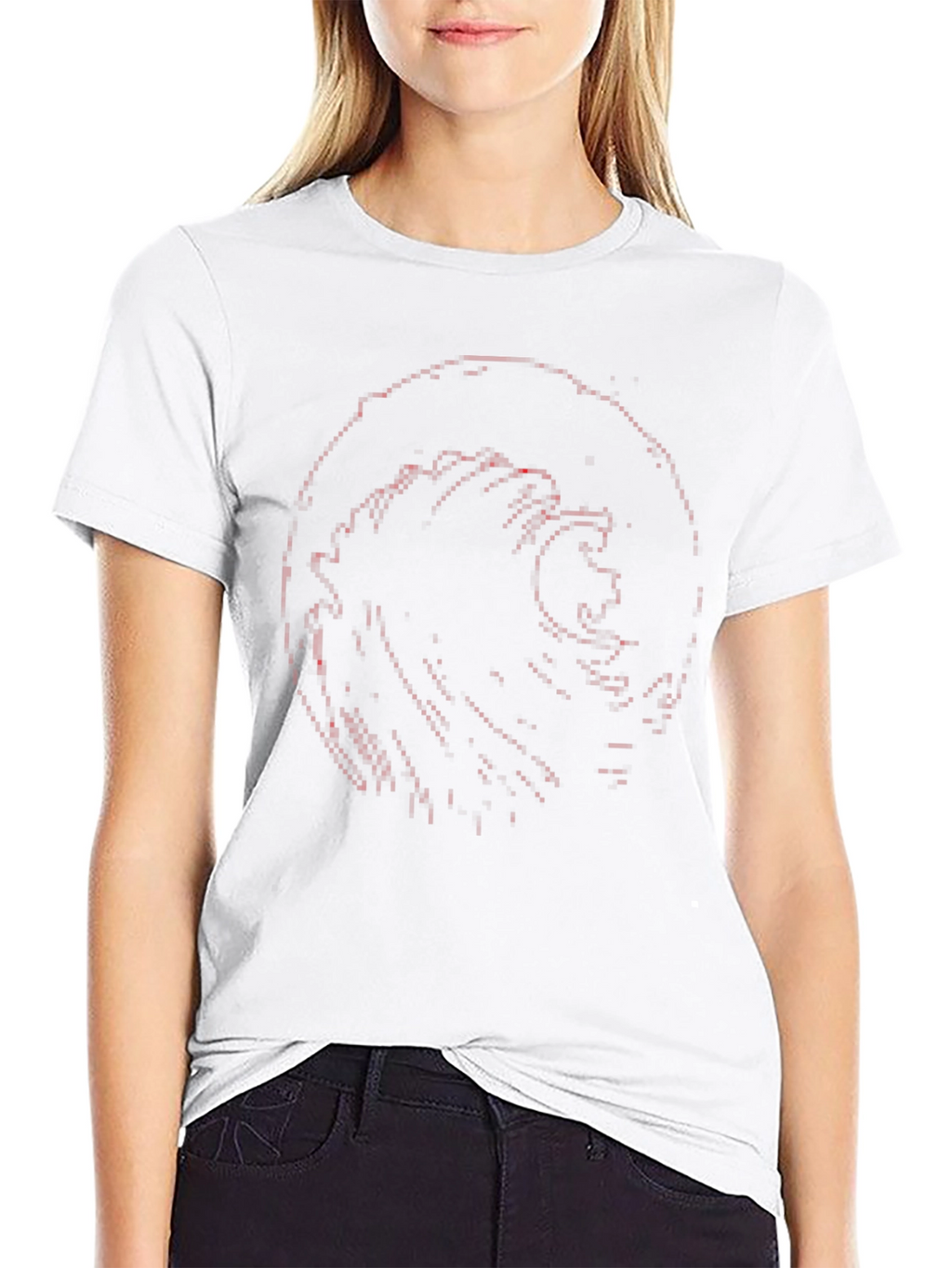 Abstract Wave Graphic Tee - Black
