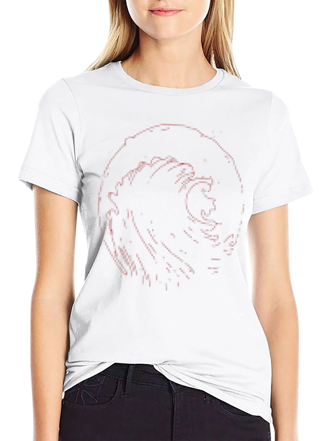Abstract Wave Graphic Tee - Black