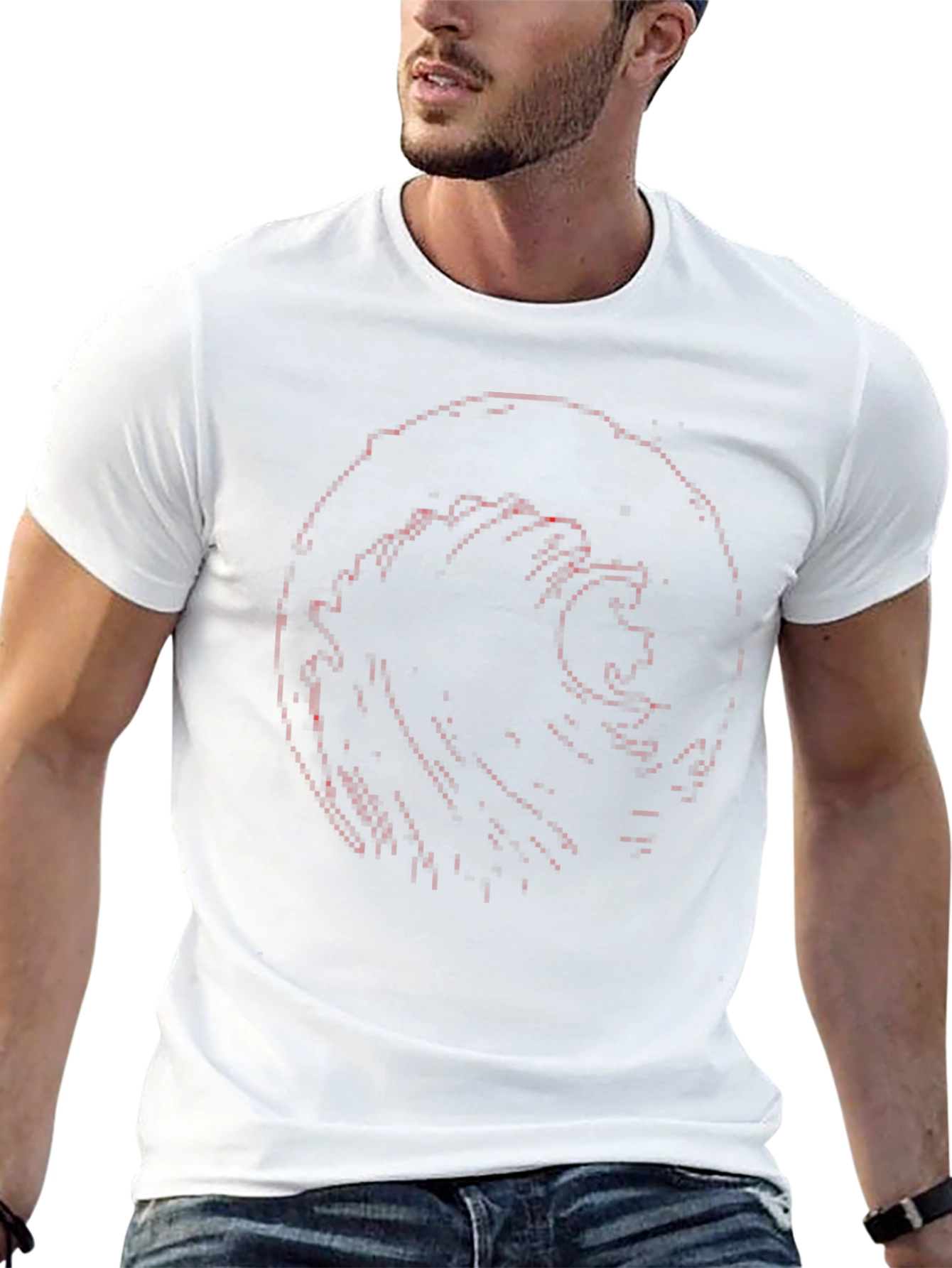 Abstract Wave Graphic Tee - Black