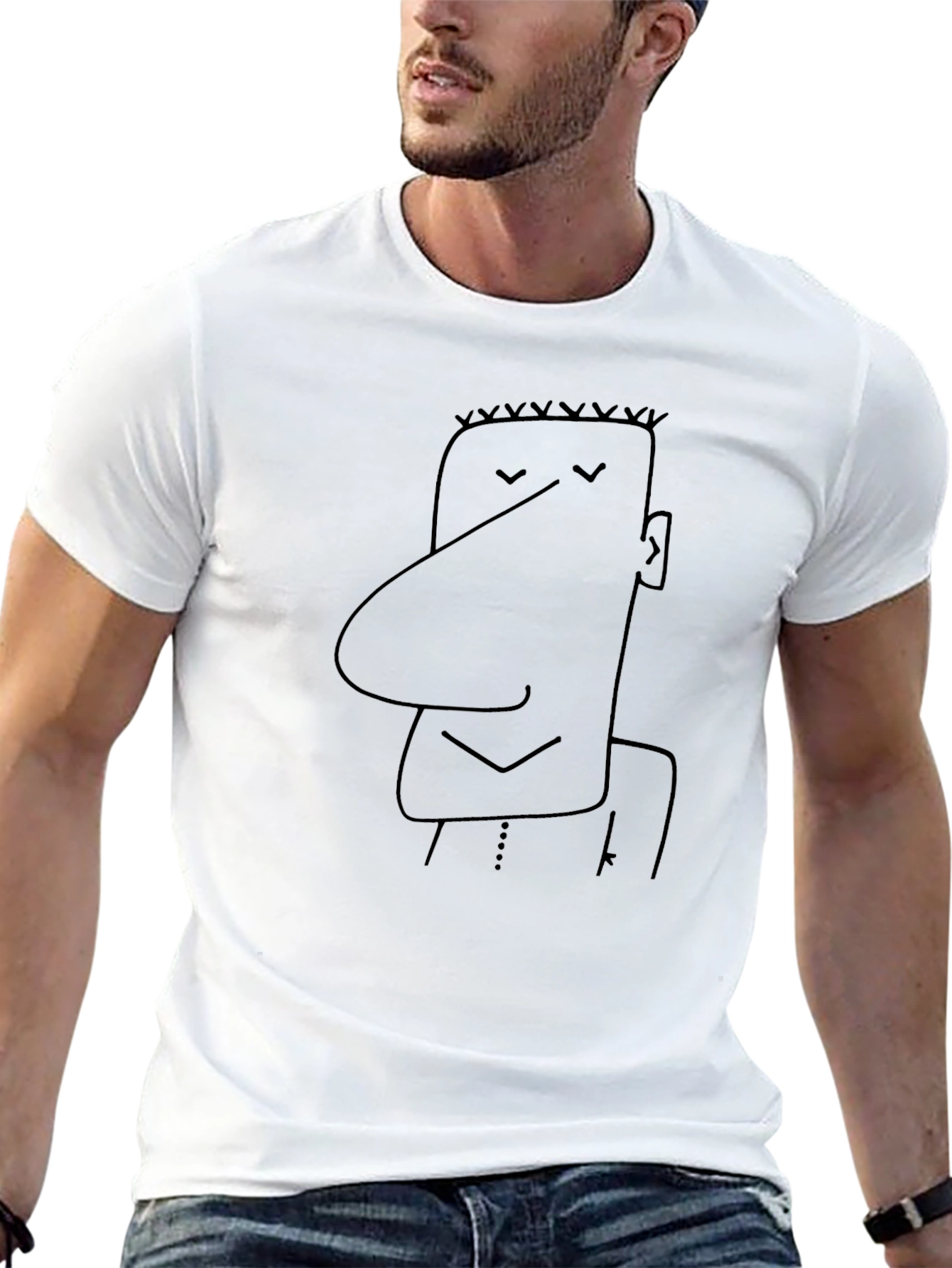 Funny Cartoon Character Black T-Shirt