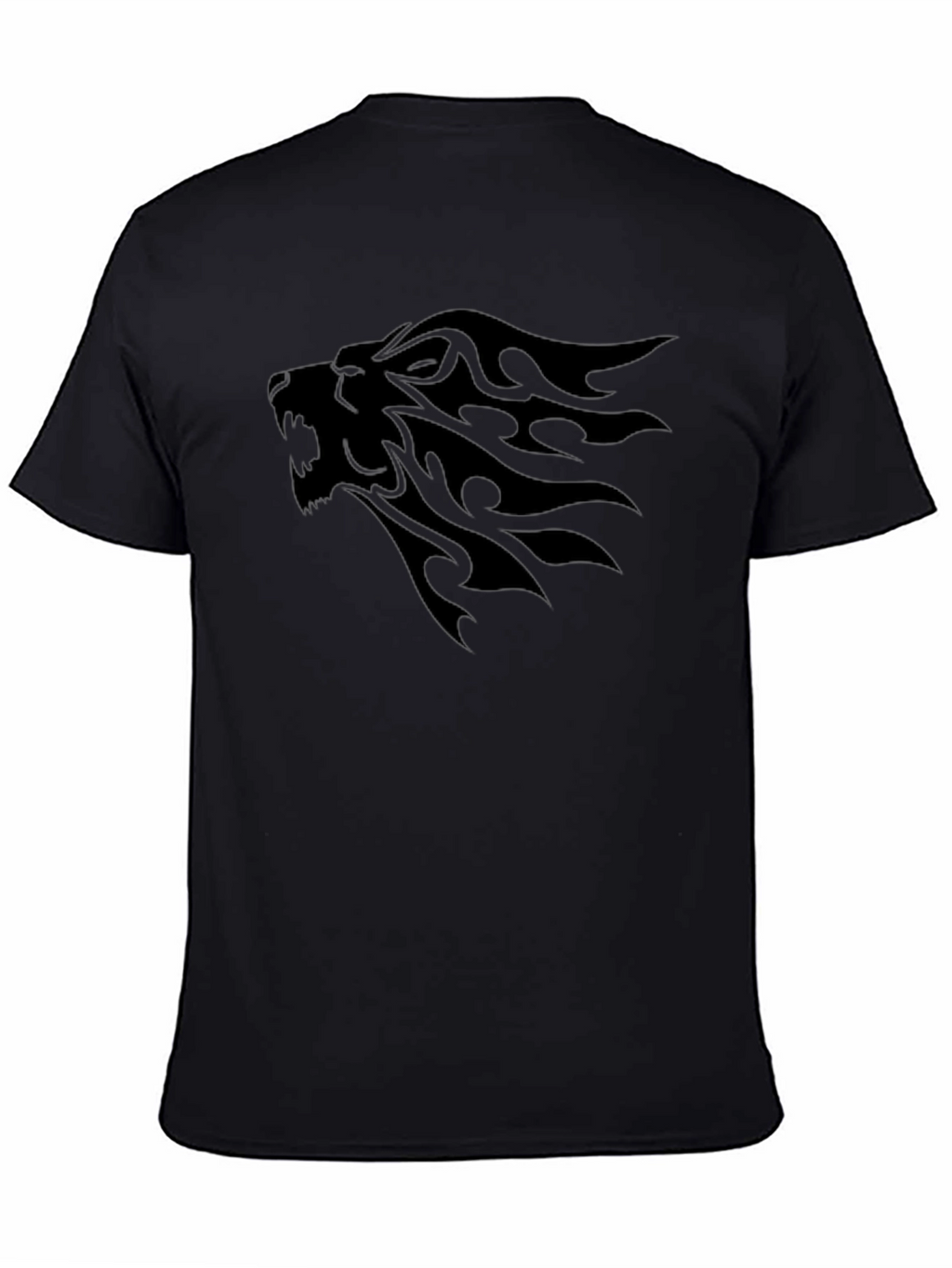 Black Lion Graphic Tee - Tribal Style