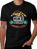 Hike More Worry Less Black Graphic Tee