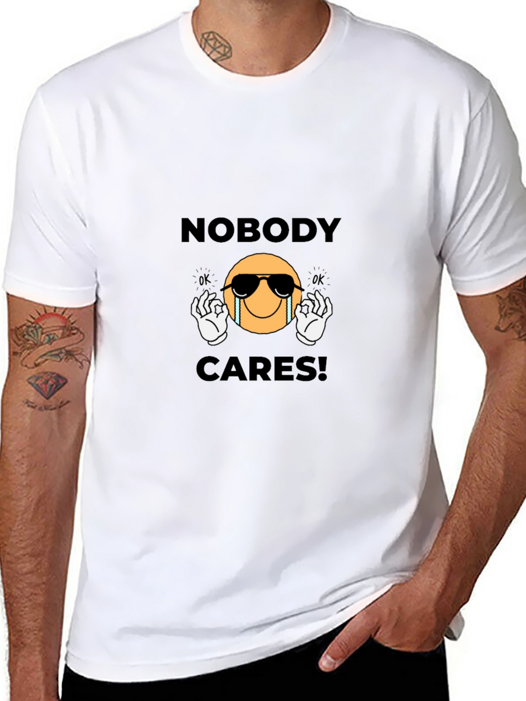 Nobody Cares Graphic T-Shirt - Black