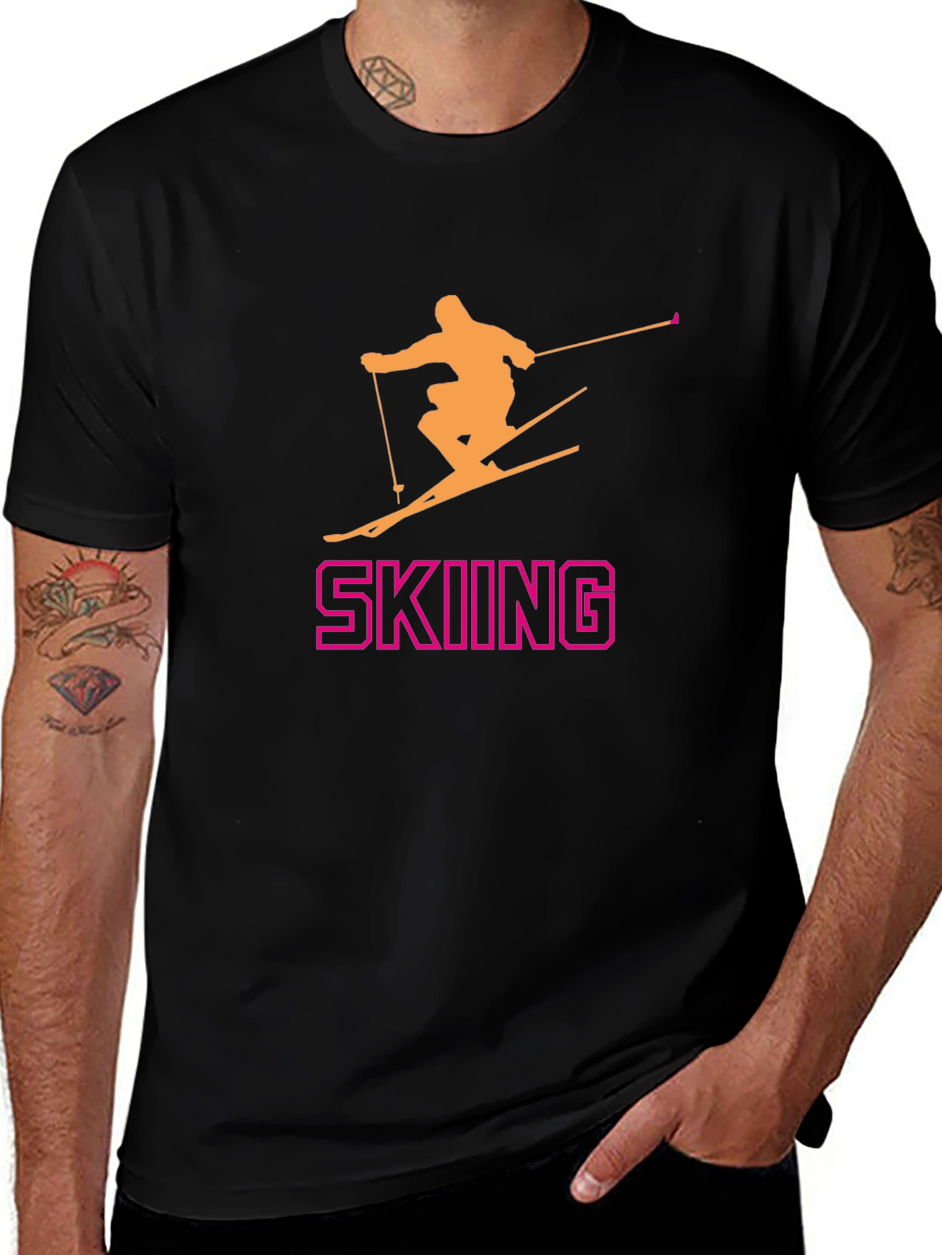Skiing T-Shirt - Fun Sporty Design