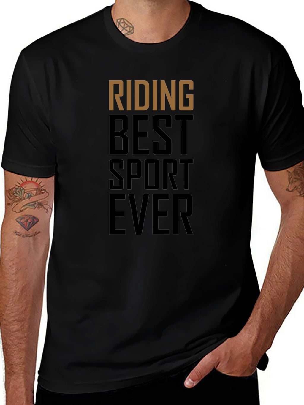 Riding Best Sport Ever Black Graphic Tee