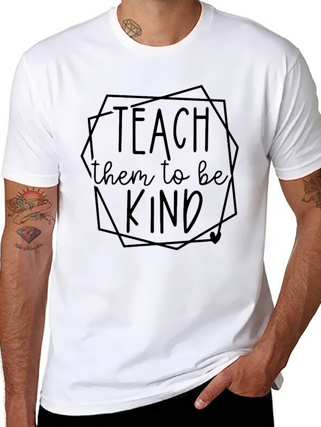 Teach Them to Be Kind Black Graphic Tee