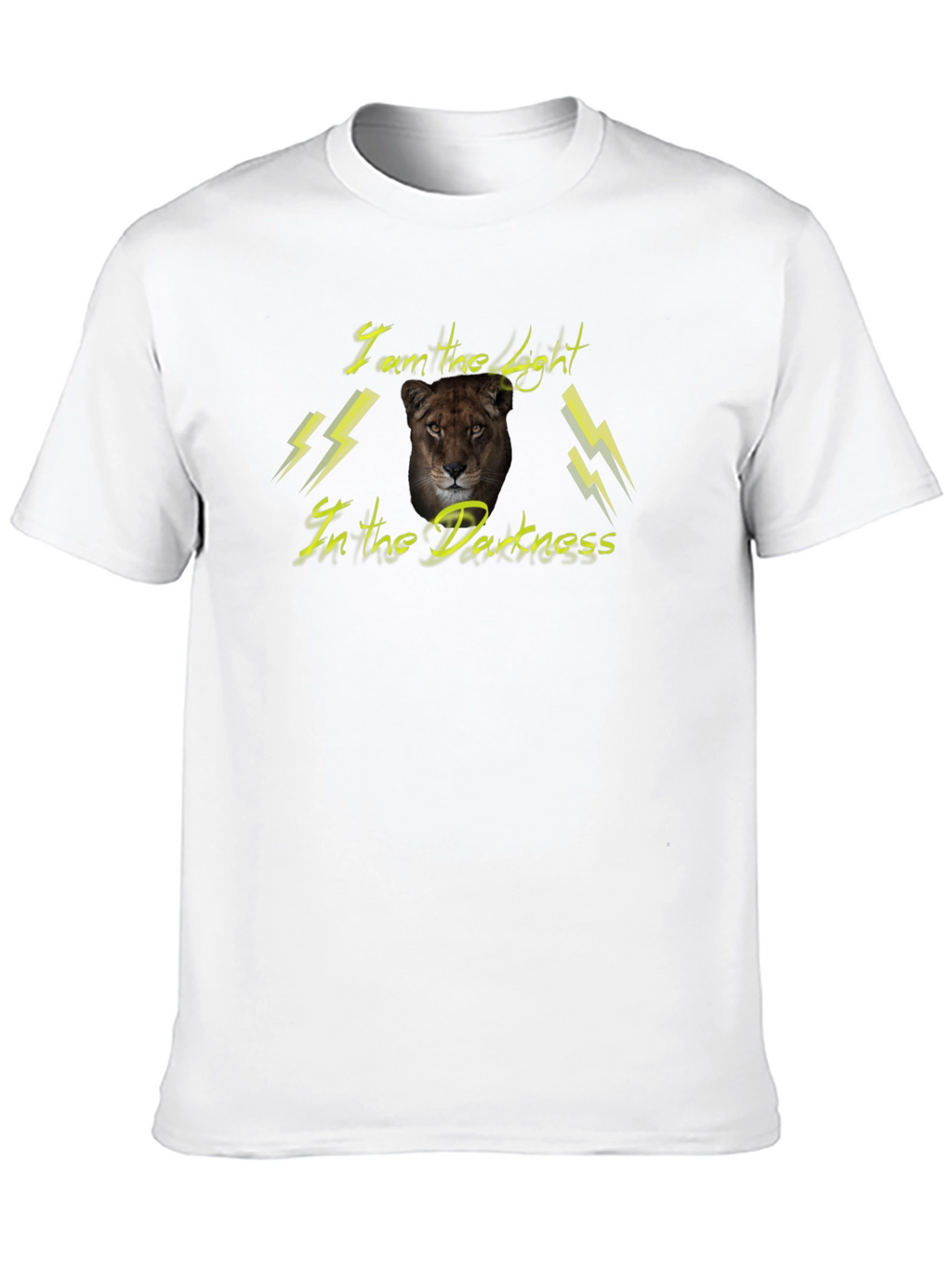Lion I Am The Light Mens Black T-Shirt