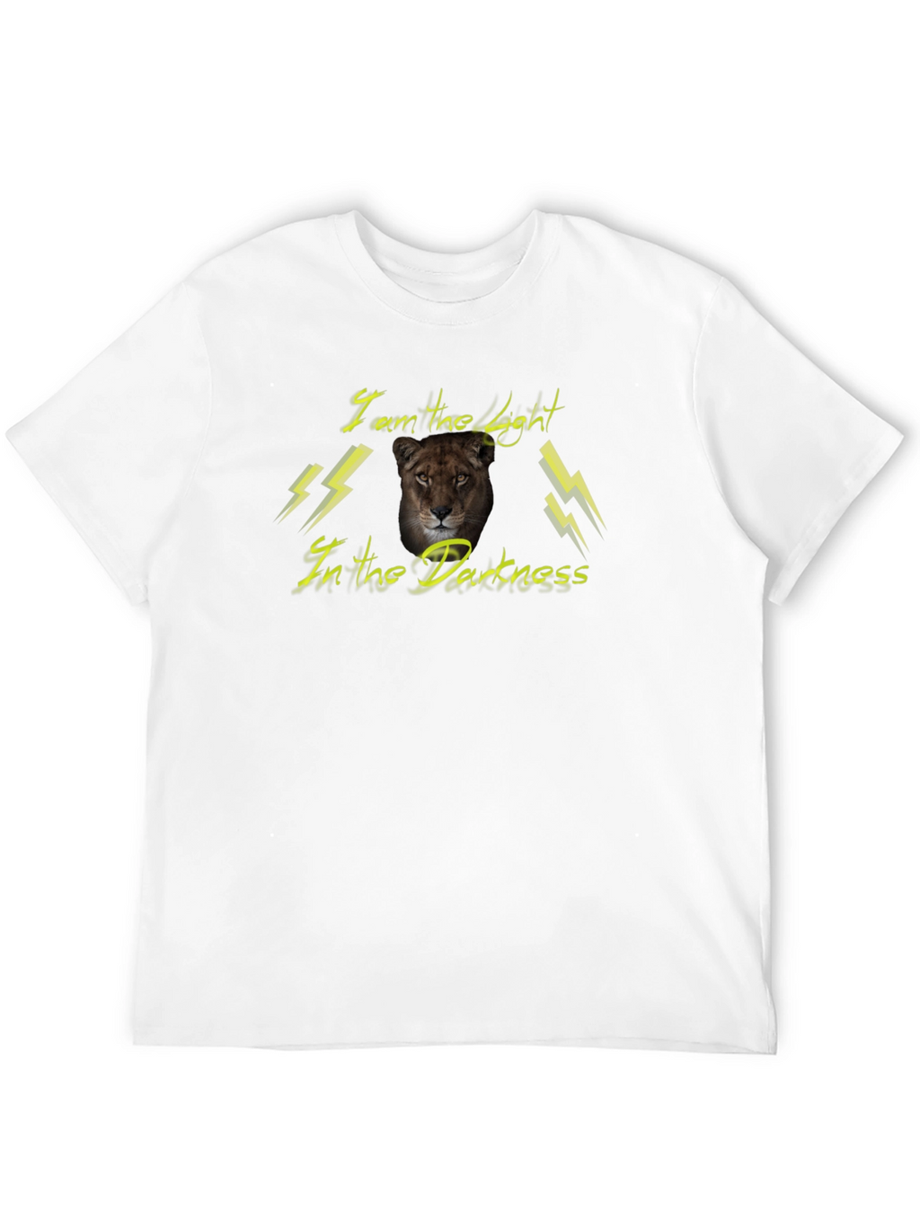 Lion I Am The Light Mens Black T-Shirt