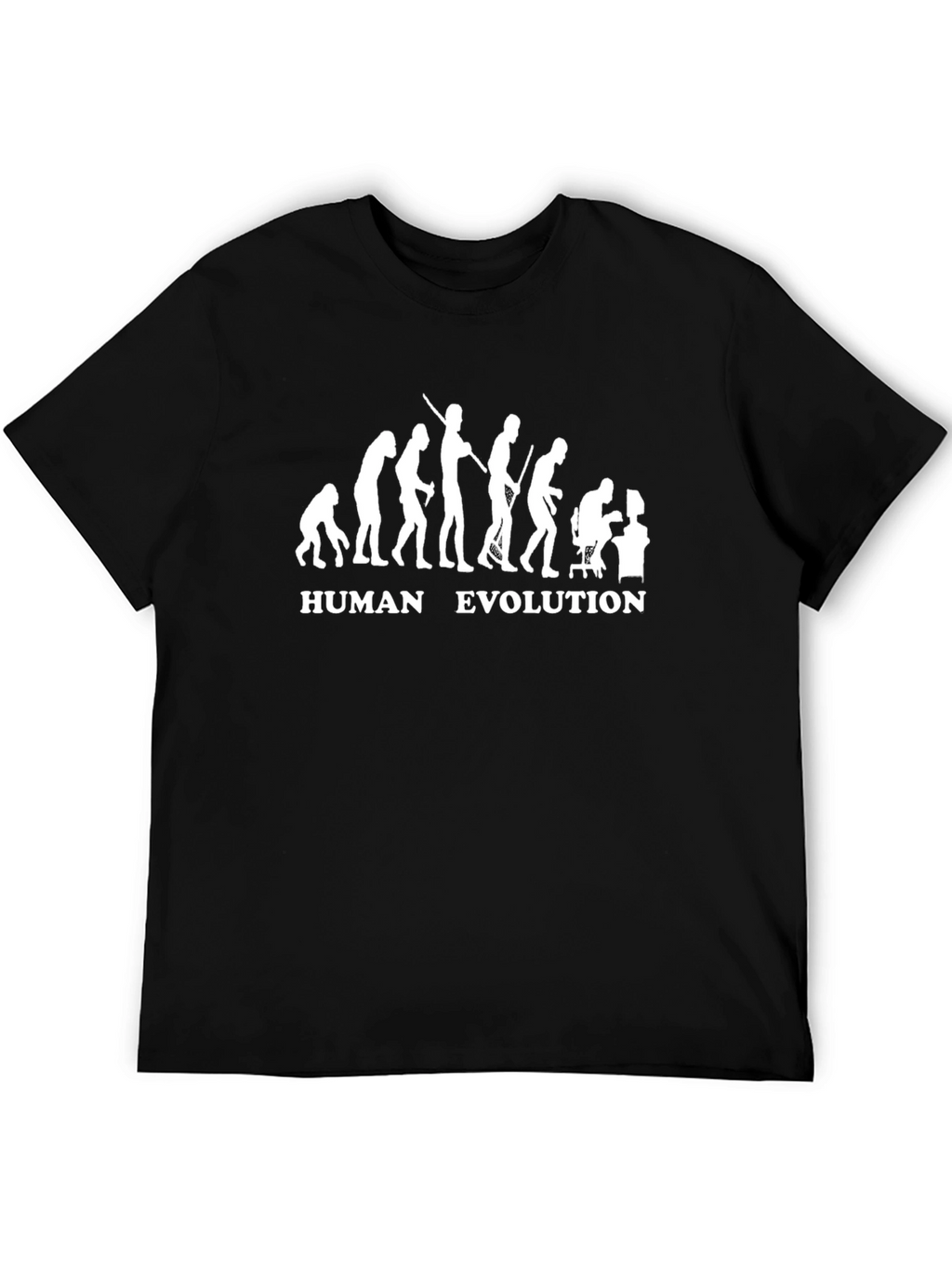 Human Evolution Graphic T-Shirt - Funny Computer Nerd Tee