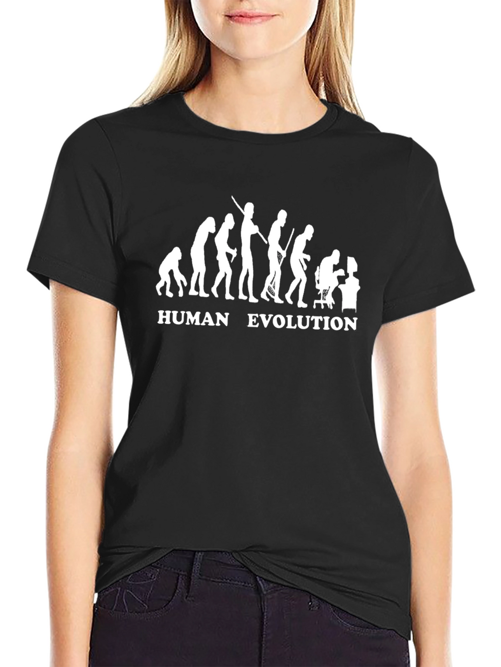 Human Evolution Graphic T-Shirt - Funny Computer Nerd Tee