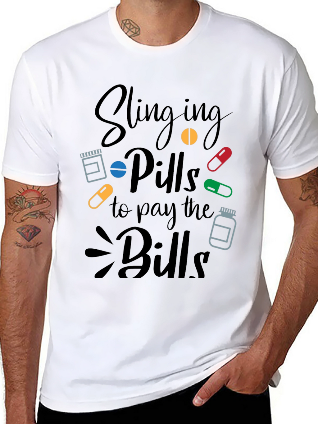 Slinging Pills Funny Pharmacy T-Shirt