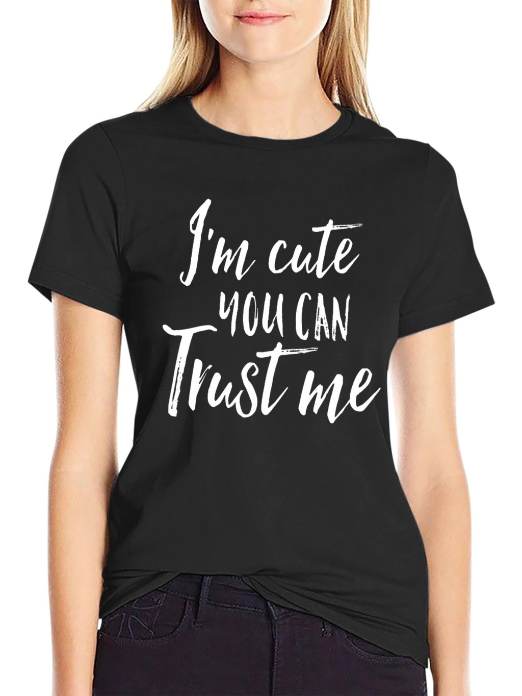 Cute Trust Me Black Graphic Tee