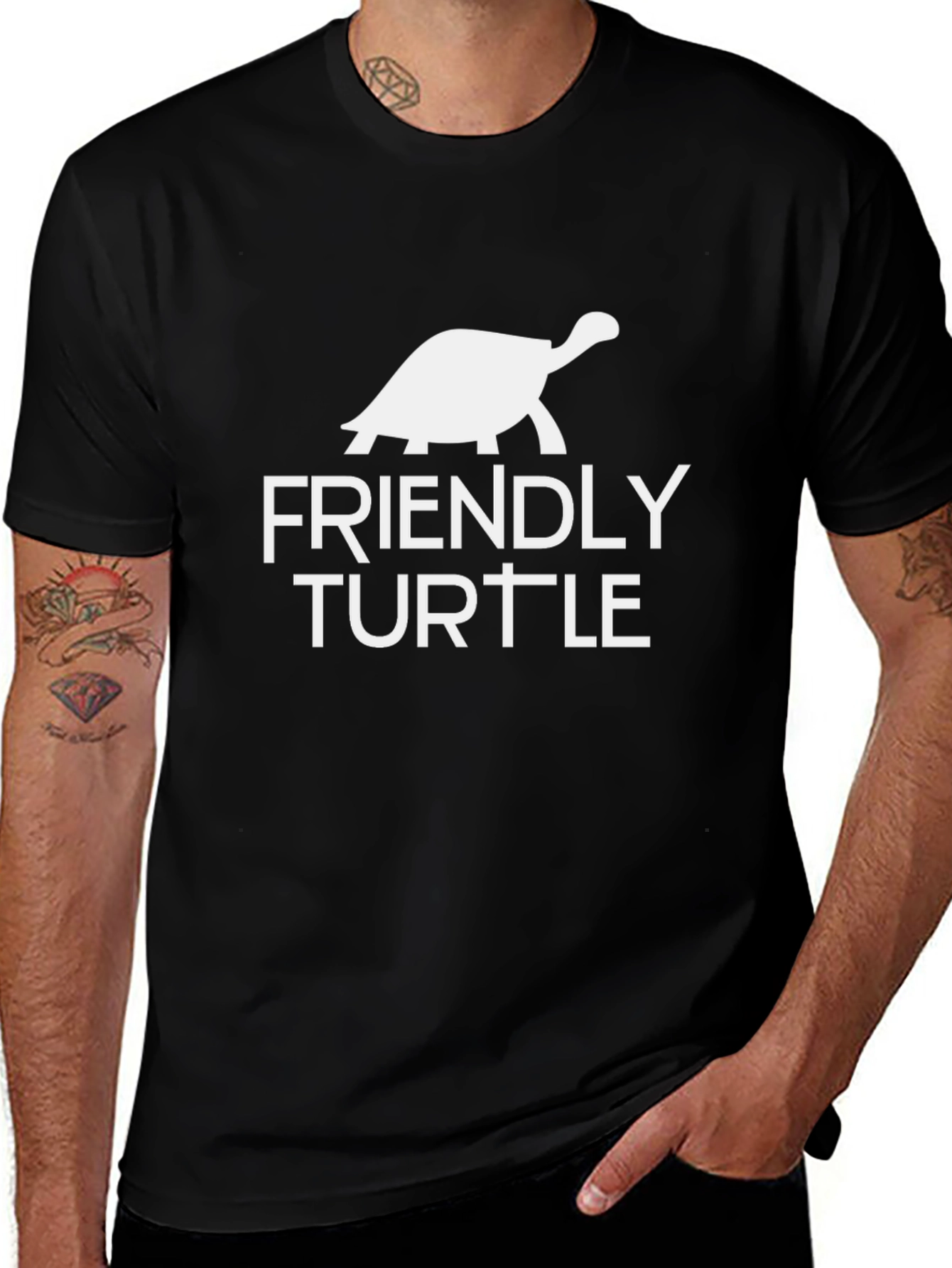Friendly Turtle Graphic Tee - Soft Cotton Comfort