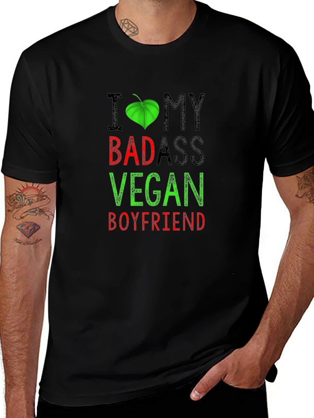 I Heart My Badass Vegan Boyfriend T-Shirt