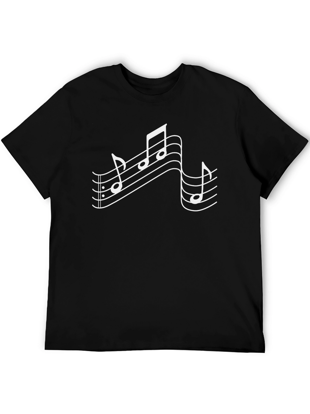 Musical Notes Graphic T-Shirt - Black Cotton Tee