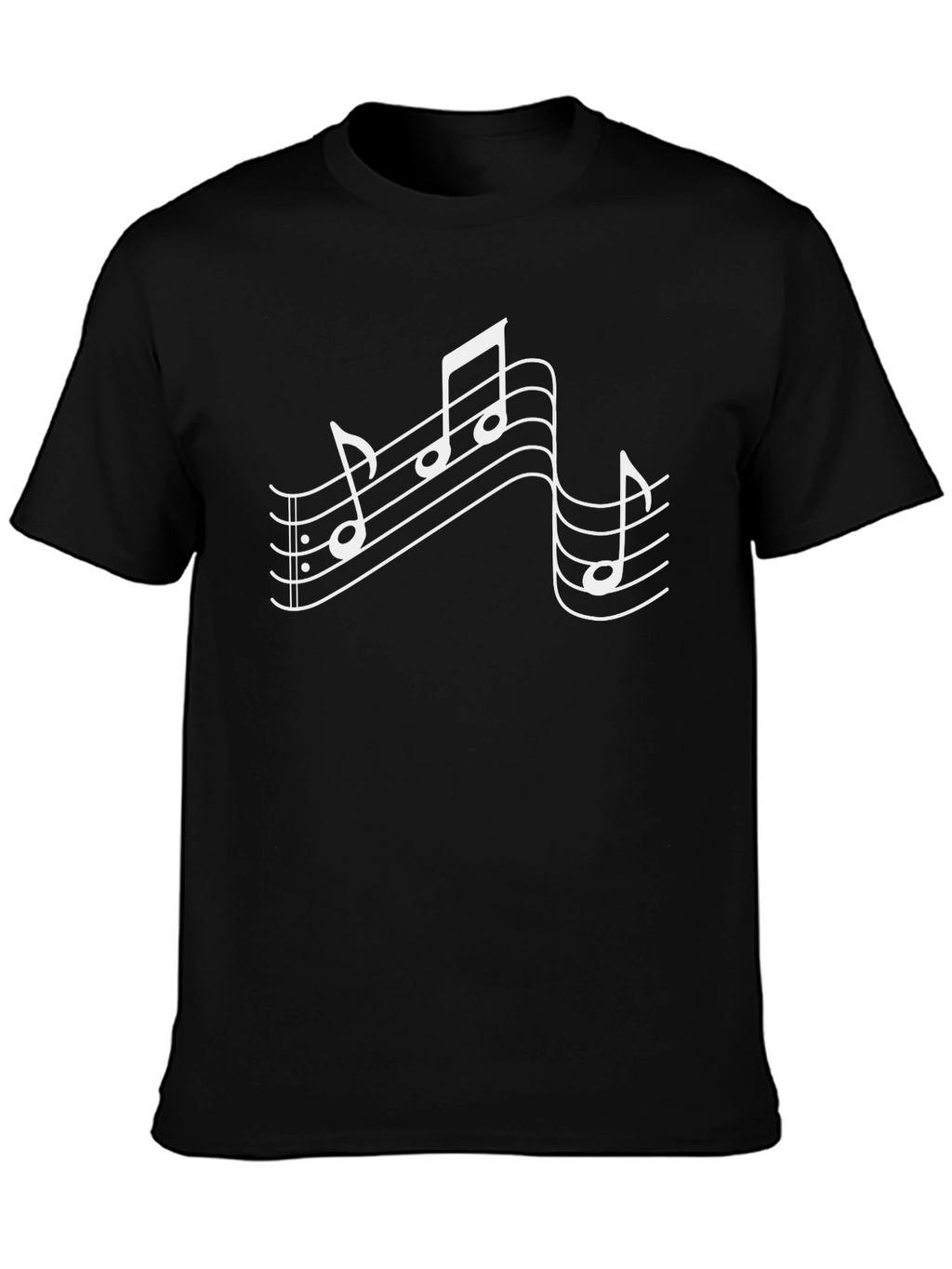 Musical Notes Graphic T-Shirt - Black Cotton Tee