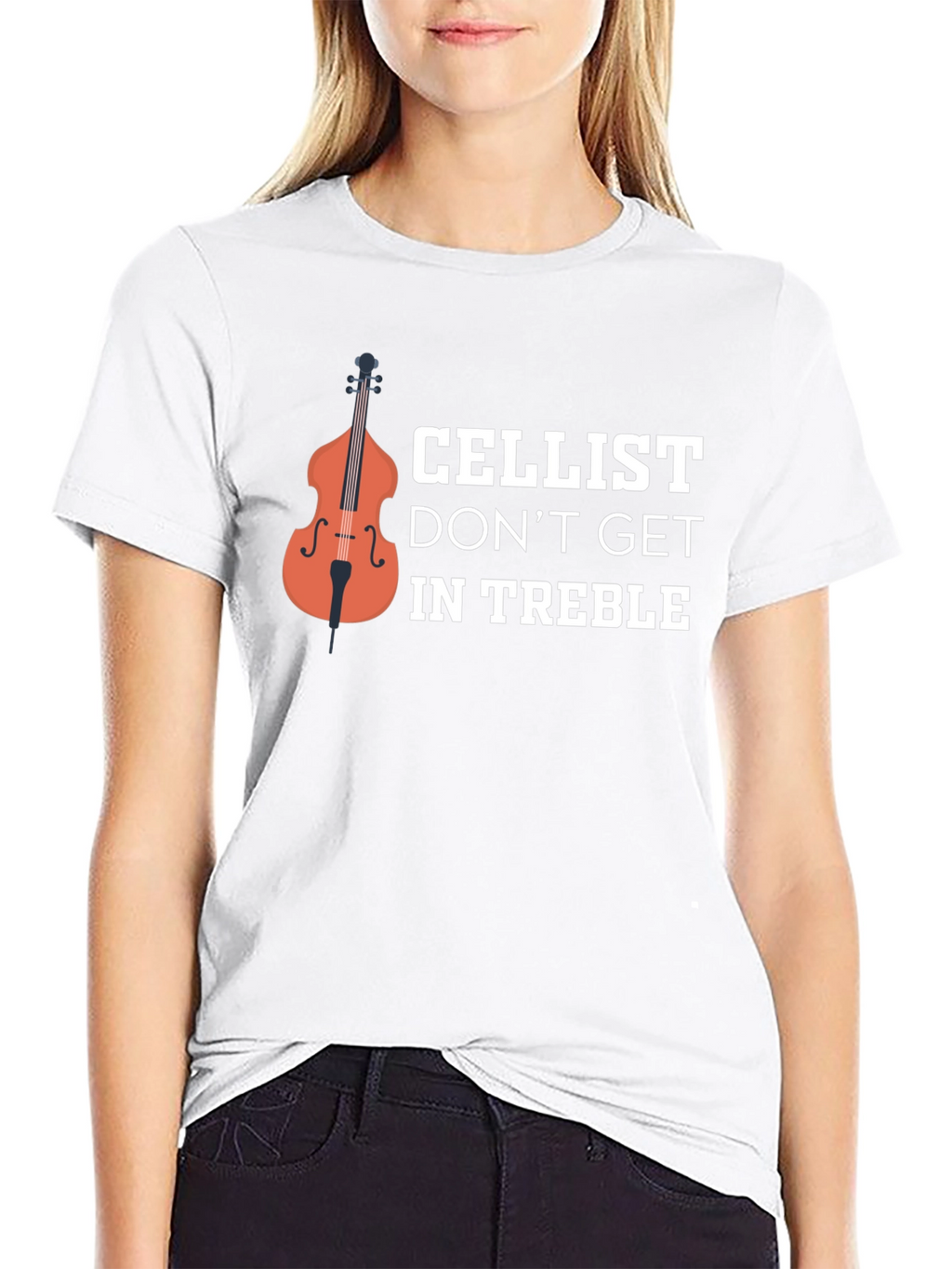 Cellist Dont Get In Treble Graphic T-Shirt