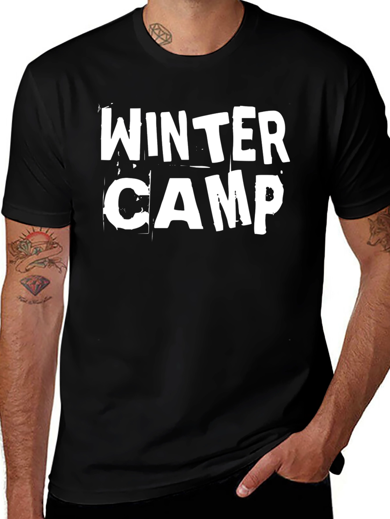 Winter Camp Black Graphic Tee