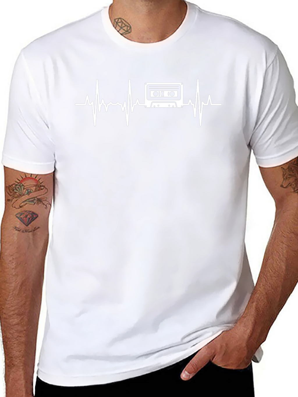Retro Cassette Heartbeat T-Shirt