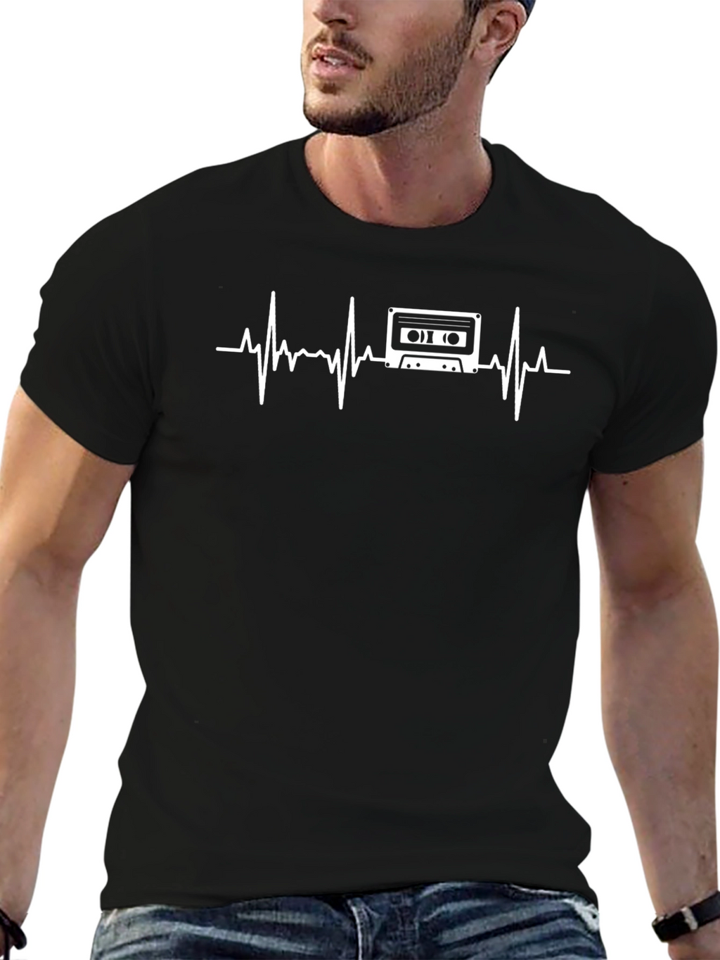 Retro Cassette Heartbeat T-Shirt
