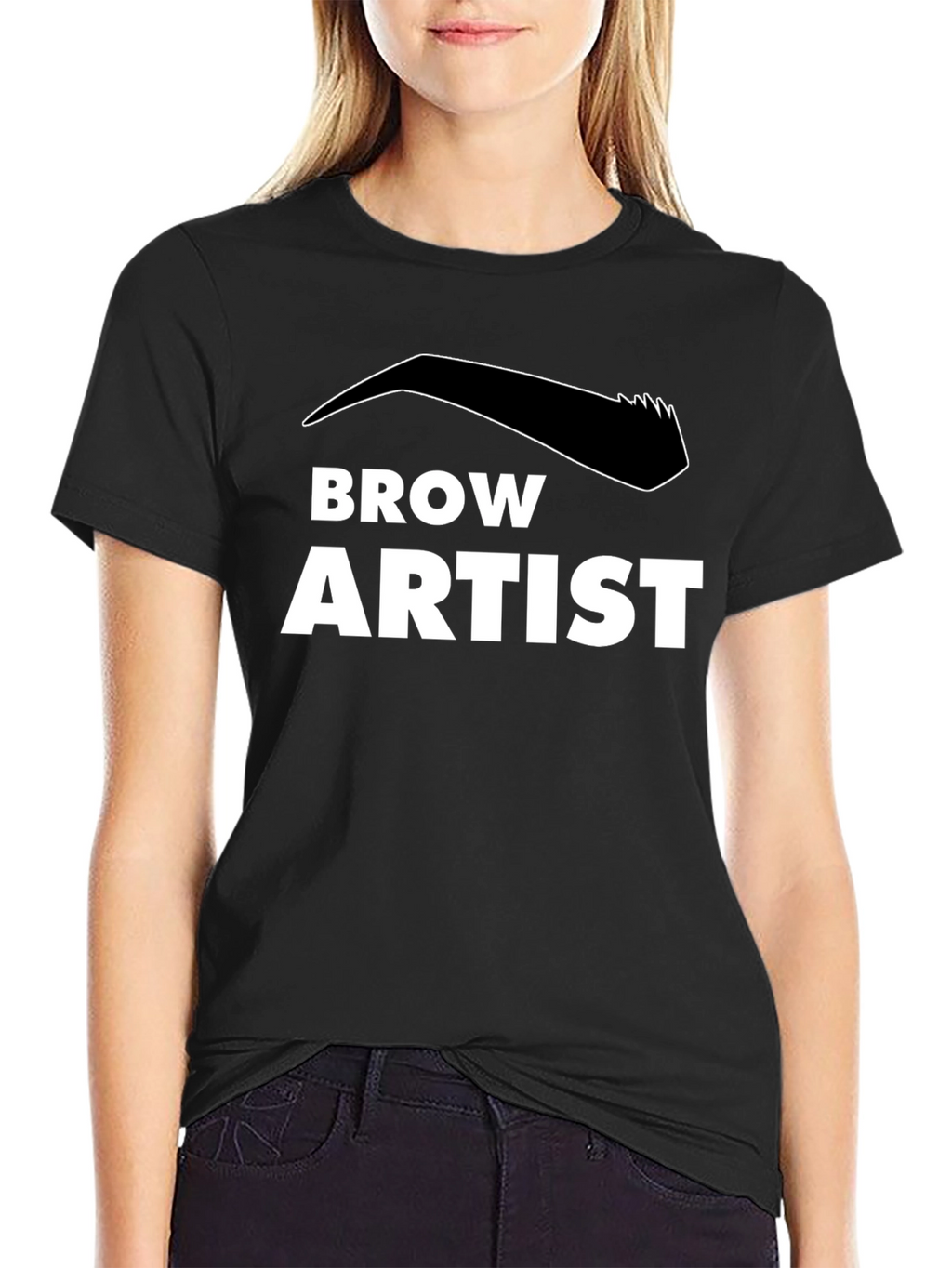 Brow Artist Black T-Shirt - Stylish Eyebrow Design