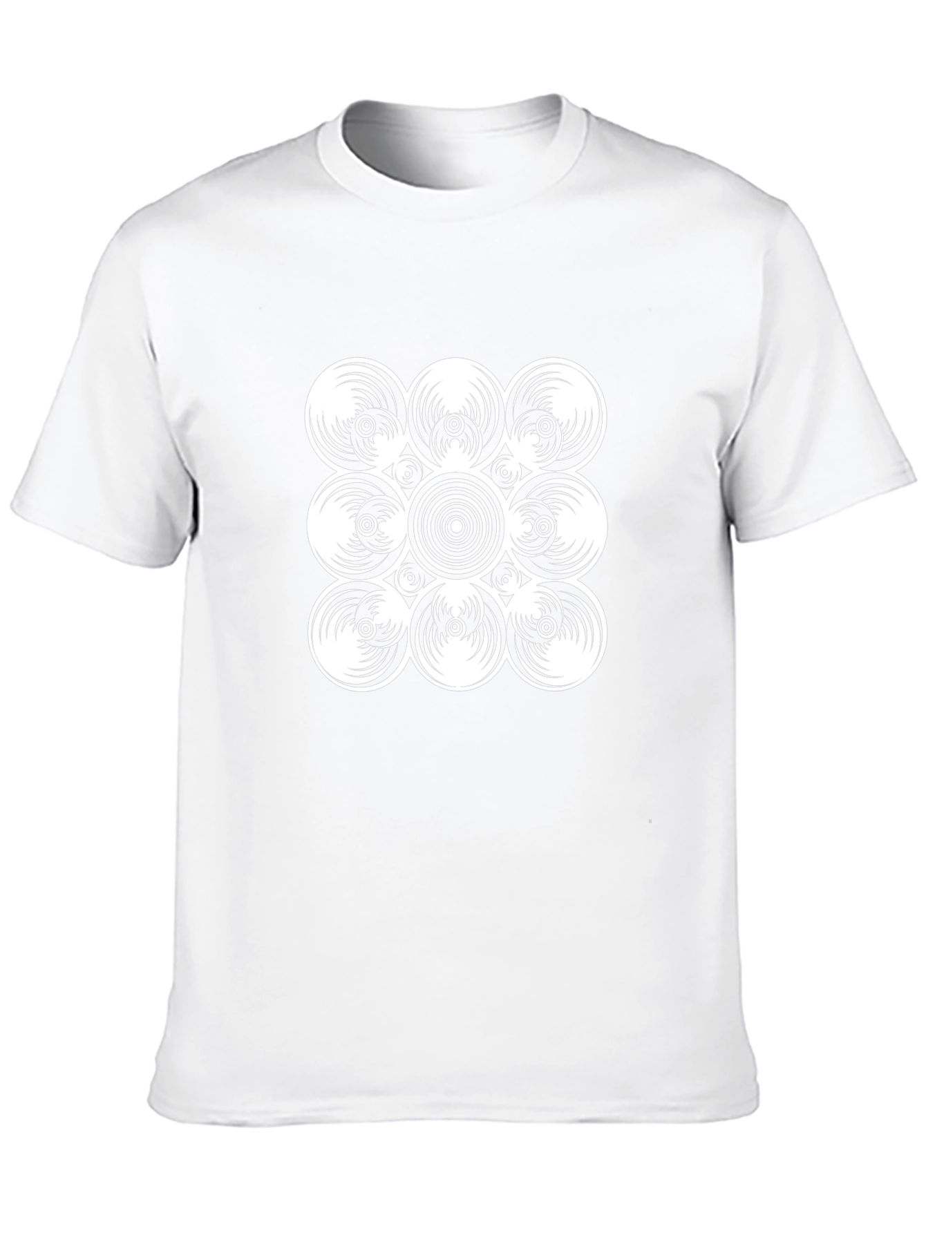 Geometric Circle Design Black T-Shirt
