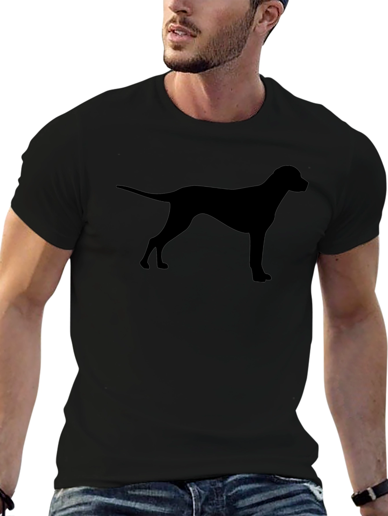 Dog Silhouette T-Shirt - Black
