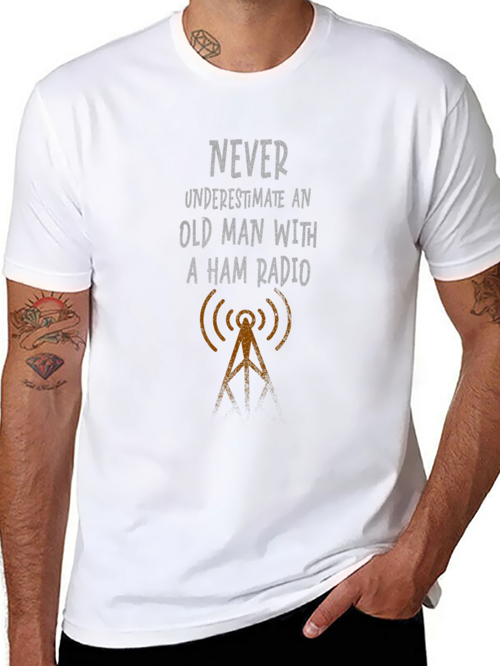 Ham Radio Old Man Graphic T-Shirt