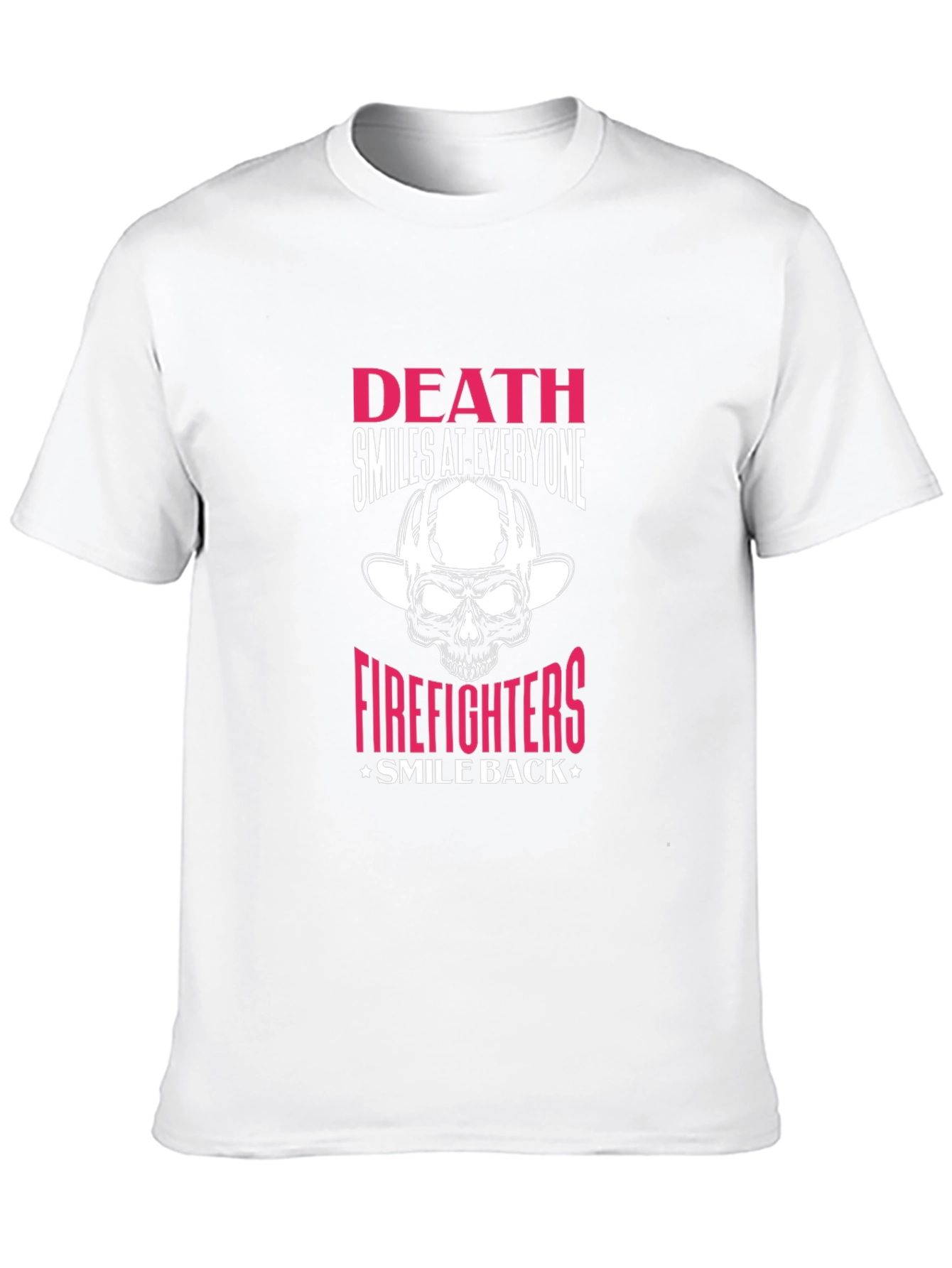 Firefighter Skull Graphic T-Shirt - Death Smiles At Everyone
