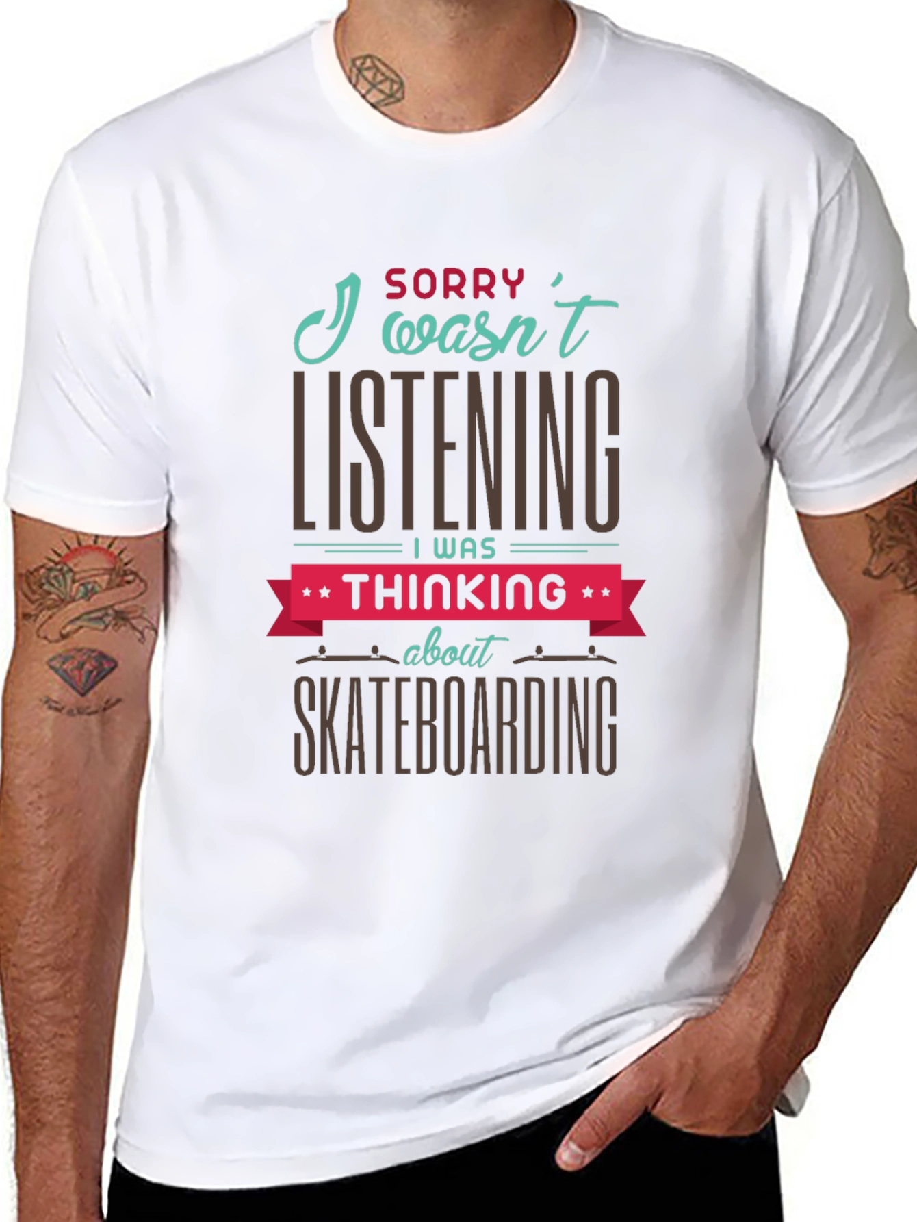 Skateboarding Thought T-Shirt - Black Graphic Tee