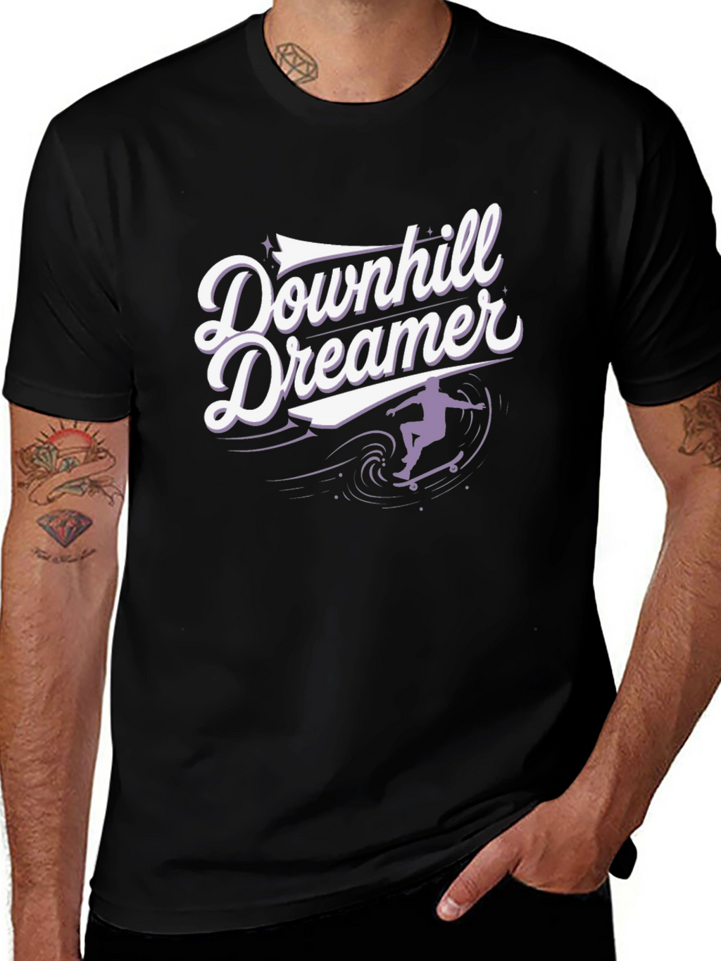 Downhill Dreamer Graphic T-Shirt - Skateboard Design