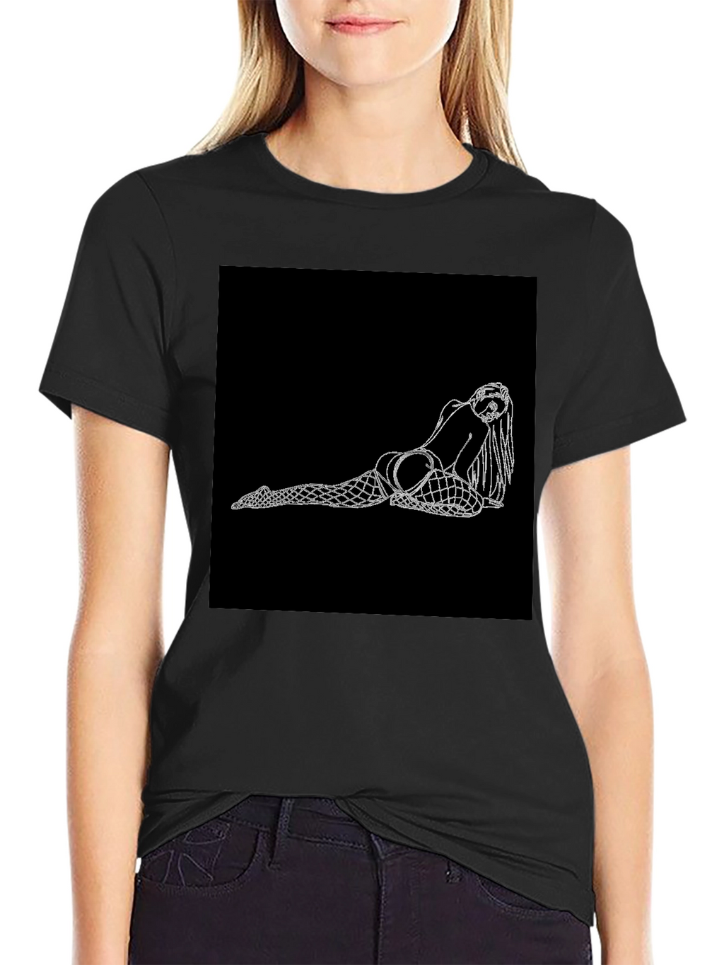 Black T-Shirt with Graphic Print