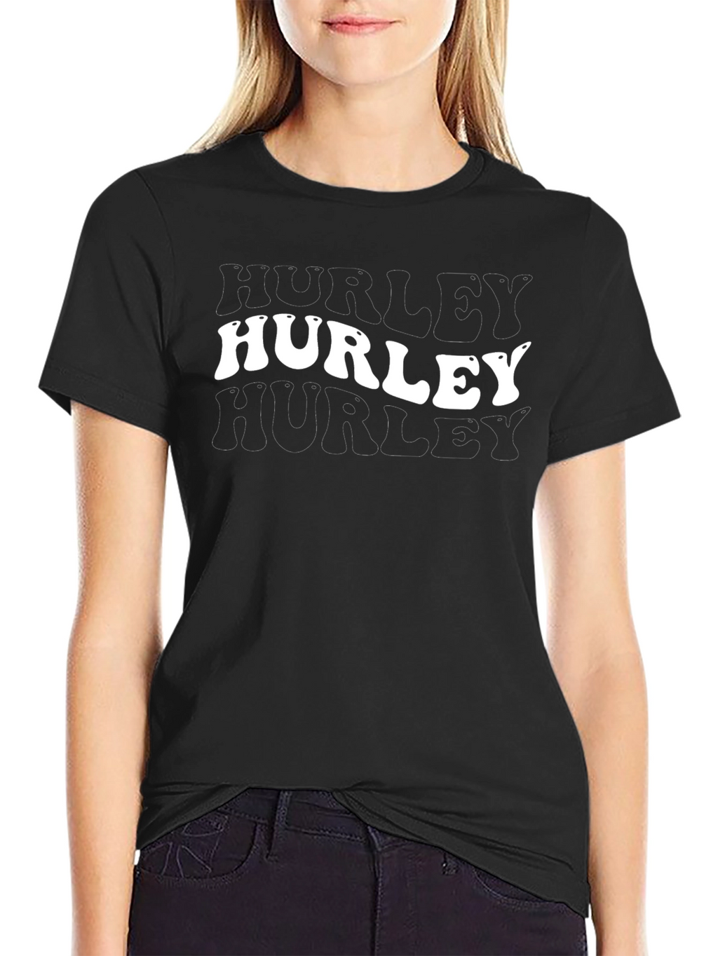 Hurley Mens Graphic Print Black T-Shirt