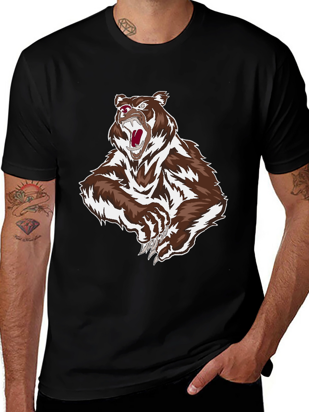 Bear Graphic Black T-Shirt