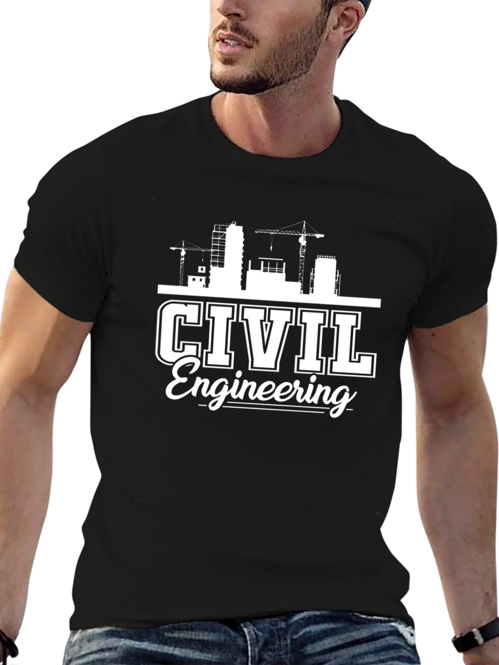 Civil Engineering Graphic Tee - Black Cotton