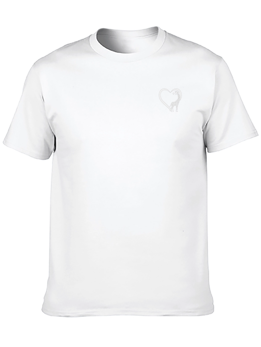 Giraffe Heart Graphic Tee - Black Cotton Blend T-Shirt