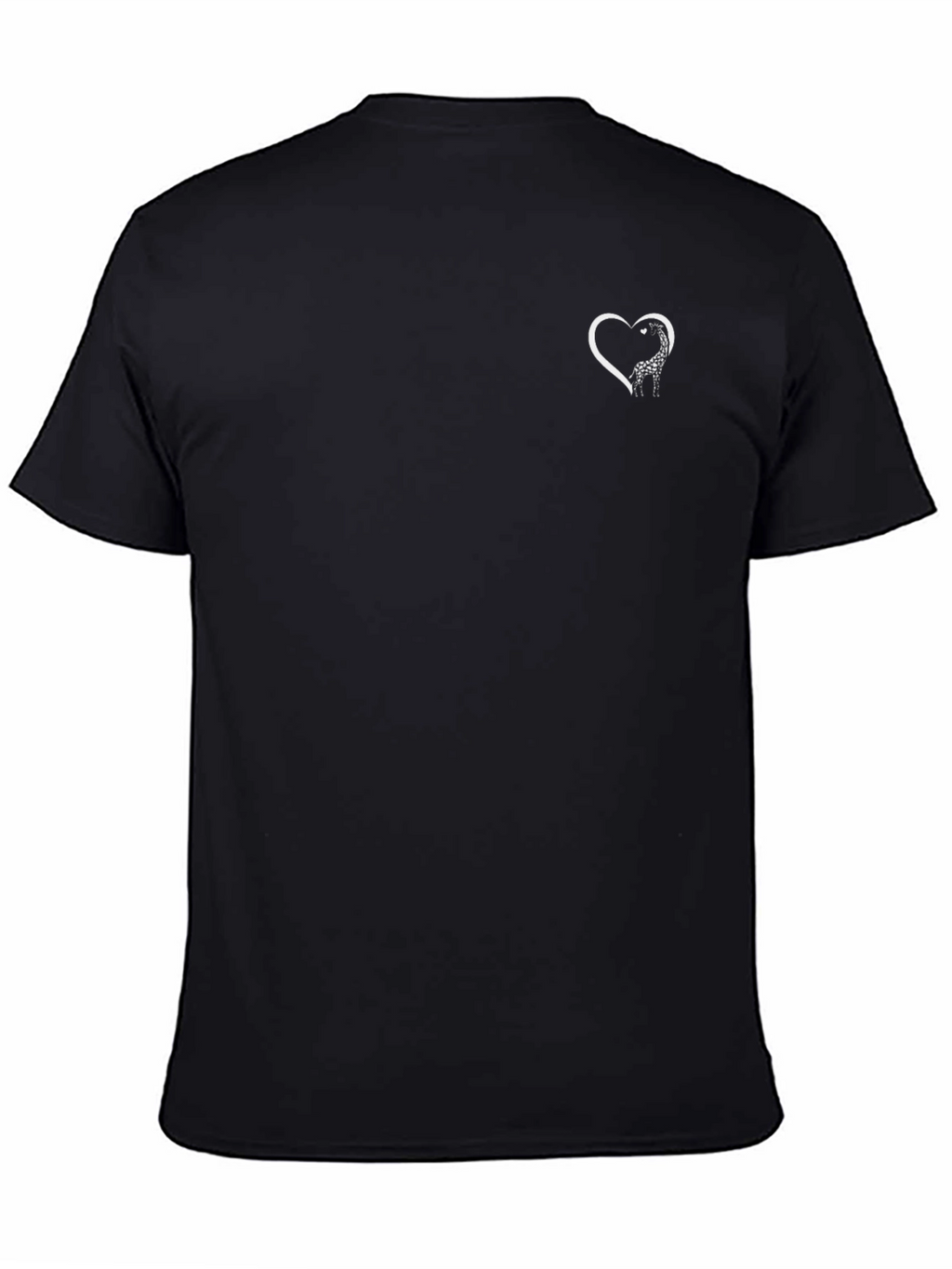 Giraffe Heart Graphic Tee - Black Cotton Blend T-Shirt