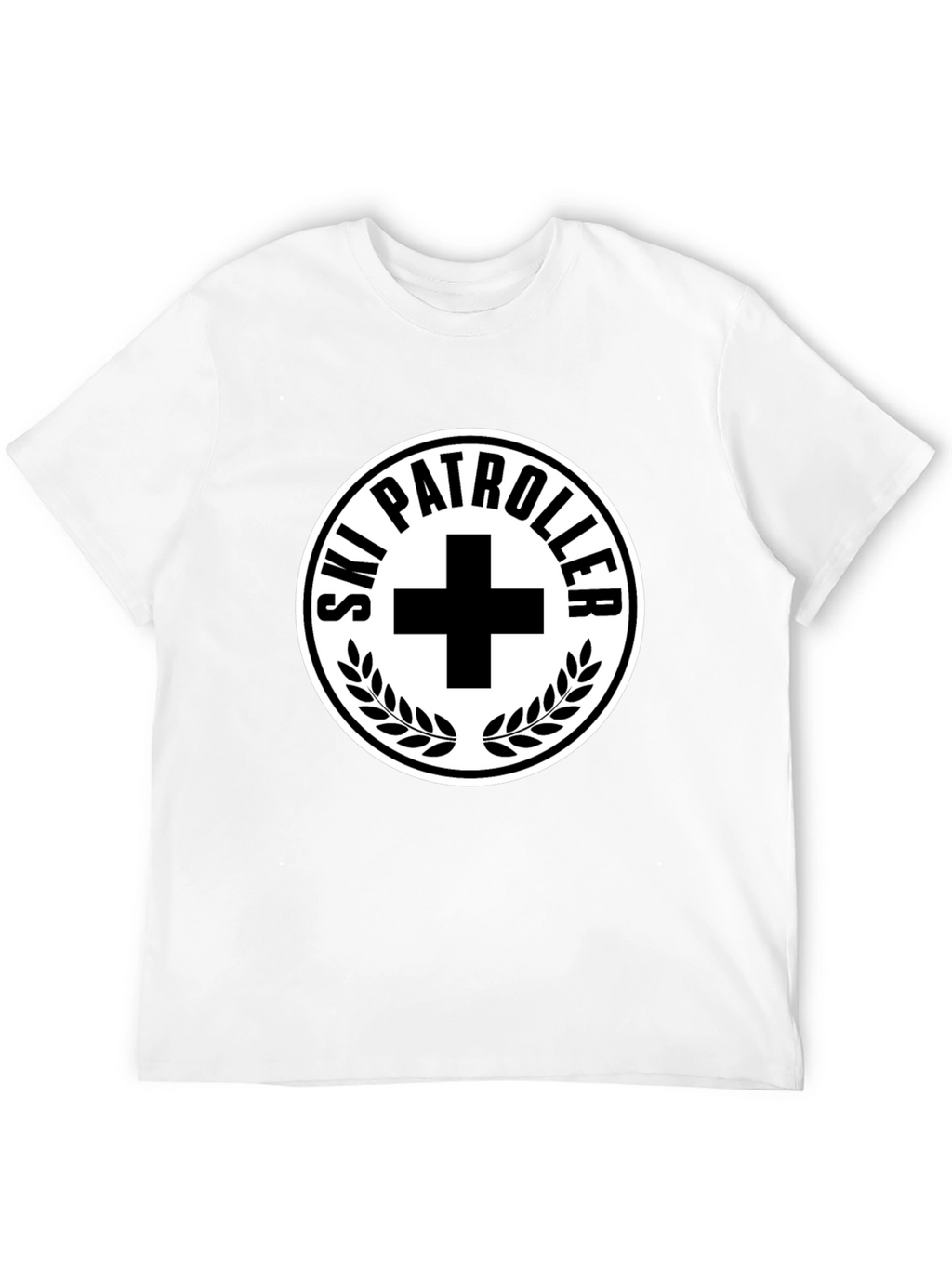 Ski Patrol T-Shirt - Black with White Emblem